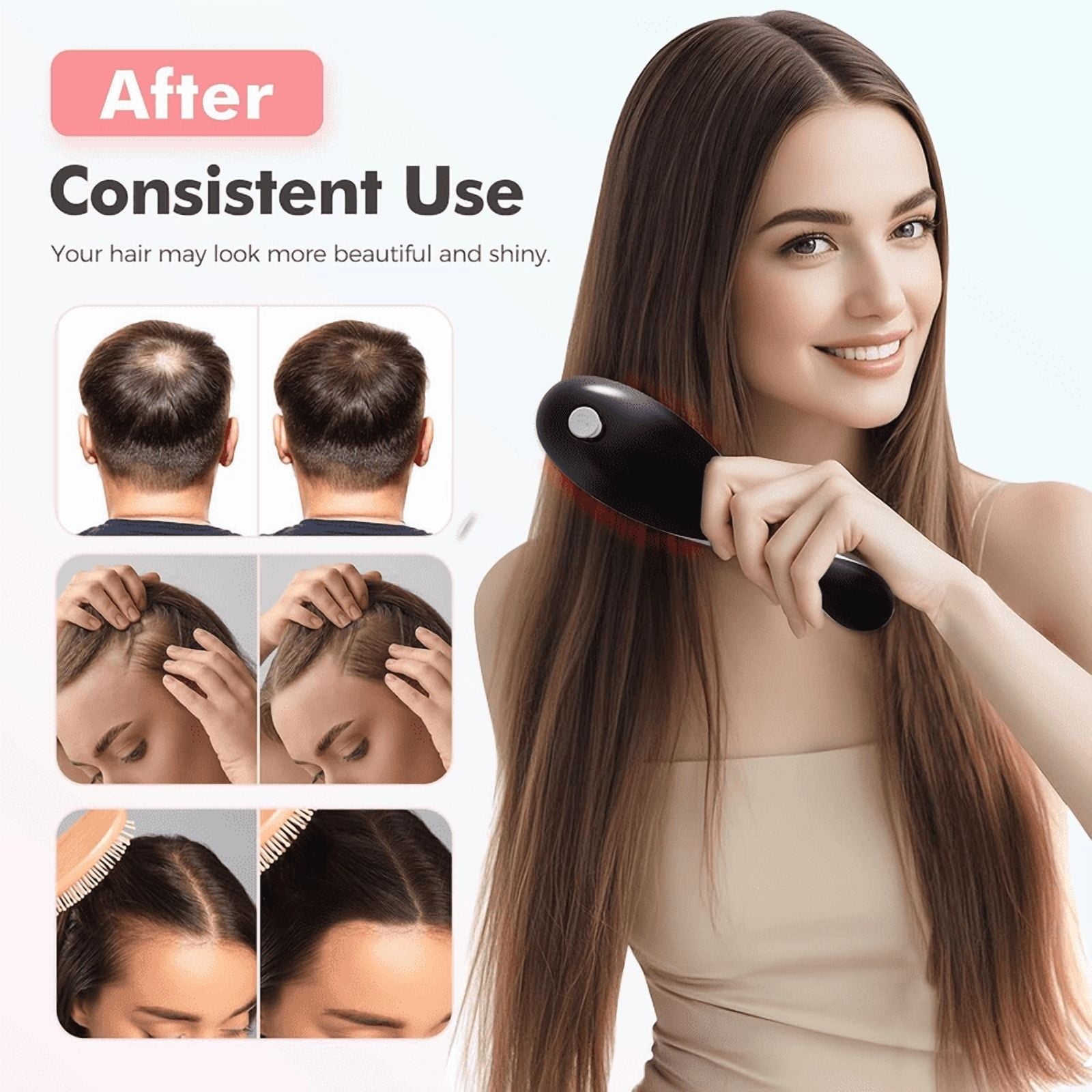 Electric Scalp Massager,Scalp Massage Comb,Scalp Massager Hair Growth With Red & Blue Light/ Vibration / Hydrating De... - Image 6