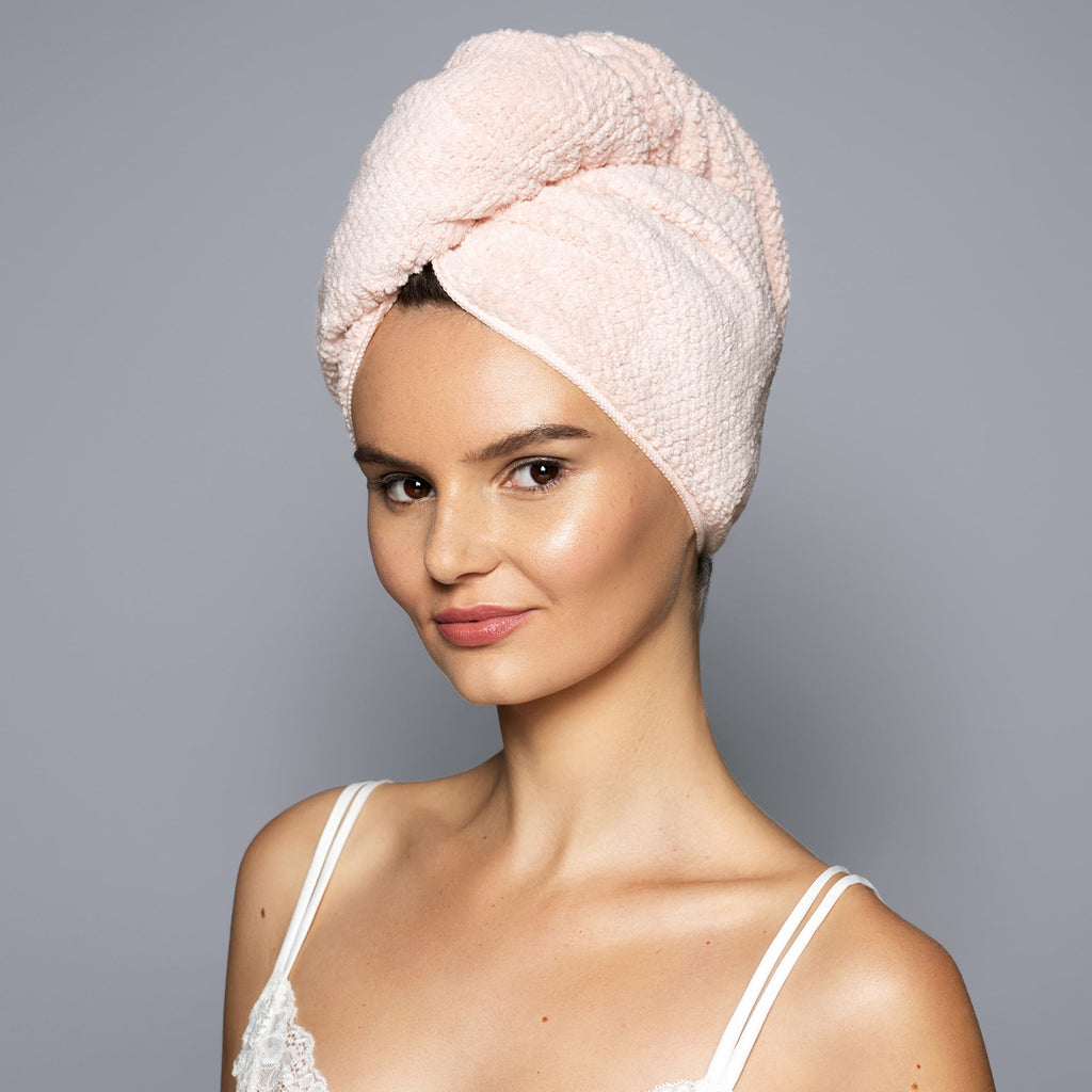 The Hair Edit Smooth & Dry Plush Microfiber Hair Wrap, Pink - Image 6
