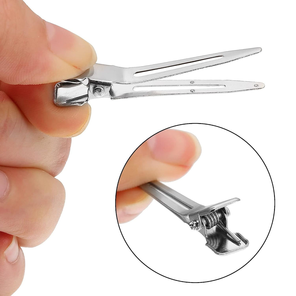 1.75 Prong Curl Metal Hair Clips for Dreads Lock Clips Hair Alligator Clips Silver Section Clips Metal Alligator Clip... - Image 3