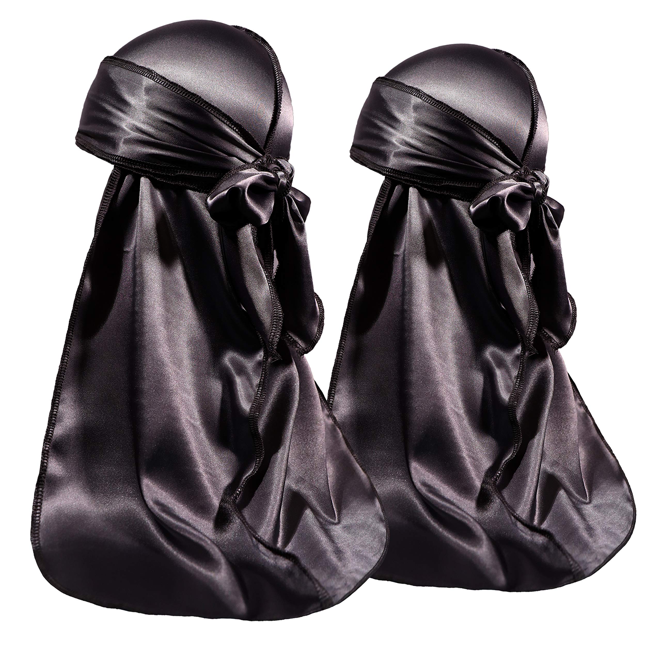 2 Durag Pack for Men Women Waves, Premium Satin Deluxe Du-rag - Image 2
