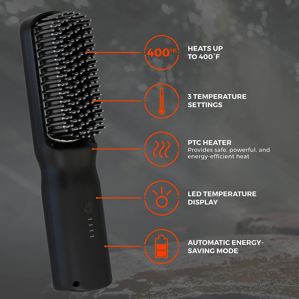 Wild Willie's Beard Straightener, 2-in-1 Beard Ionic Styling Brush - Image 3