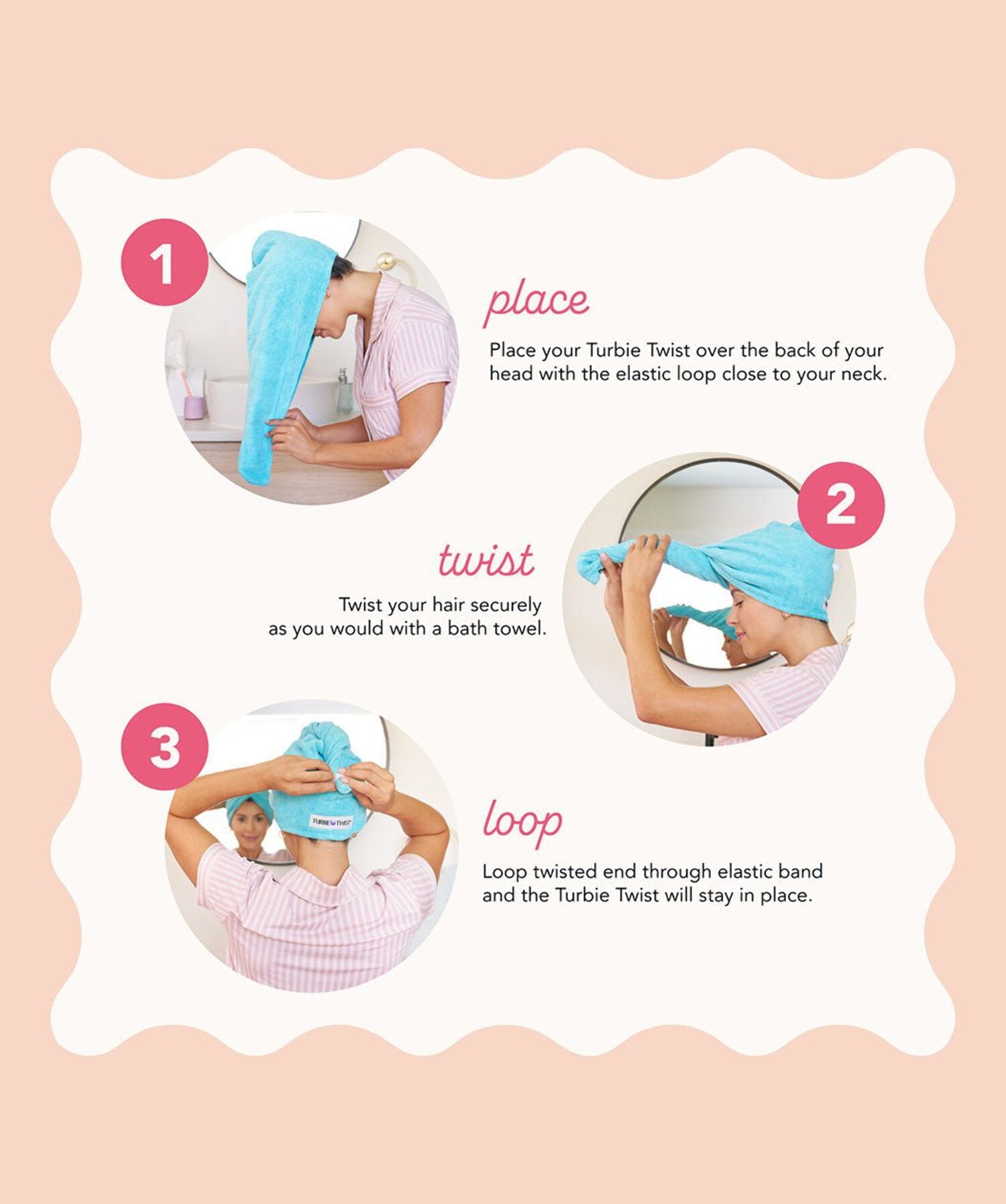 Turbie Twist Microfiber Hair Towel Wrap - 4 Pack - For Women, Men & Kids - Travel & Bathroom Essential - Quick Dry Hair Turban for Curly, Lo - Image 4