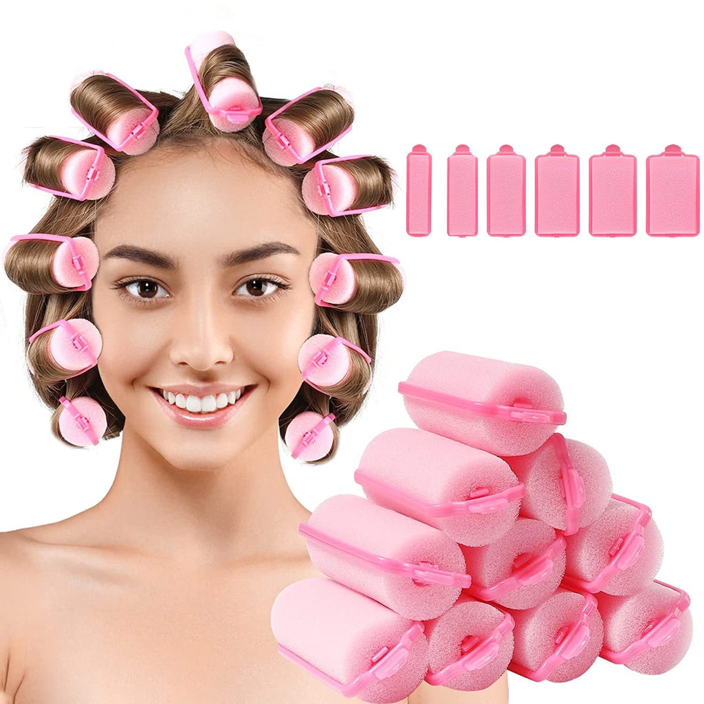 6pcs Rollers, Foam Roller Sleeping Curlers Flexible Styling Curlers Curlers for dressing Styling (4.0cm-Pink)