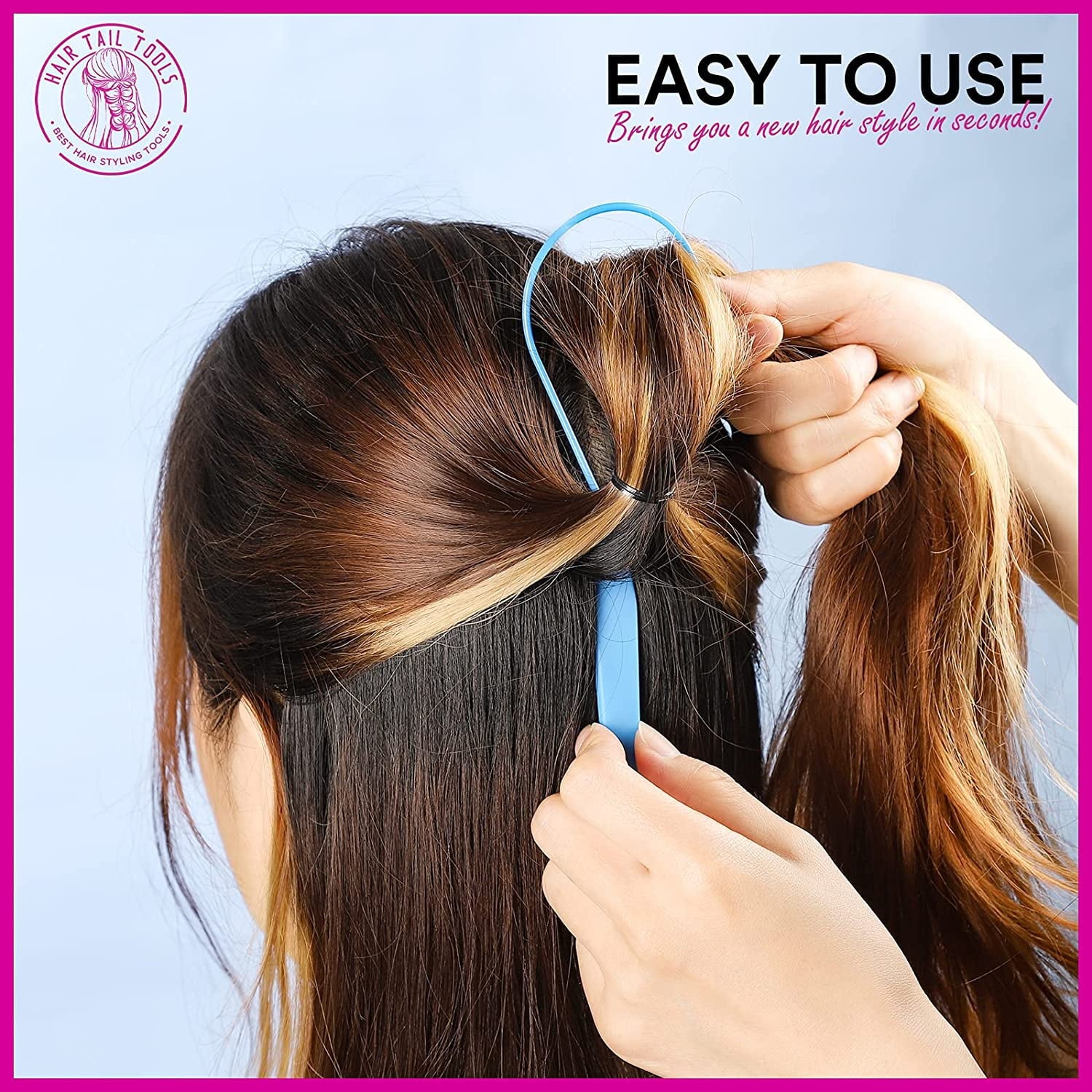 2 Hair Tail Tools, Hair Braid Accessories,French Braid Tool Loop for Hair Styling, 2 pcs, 2 Colors - Image 5
