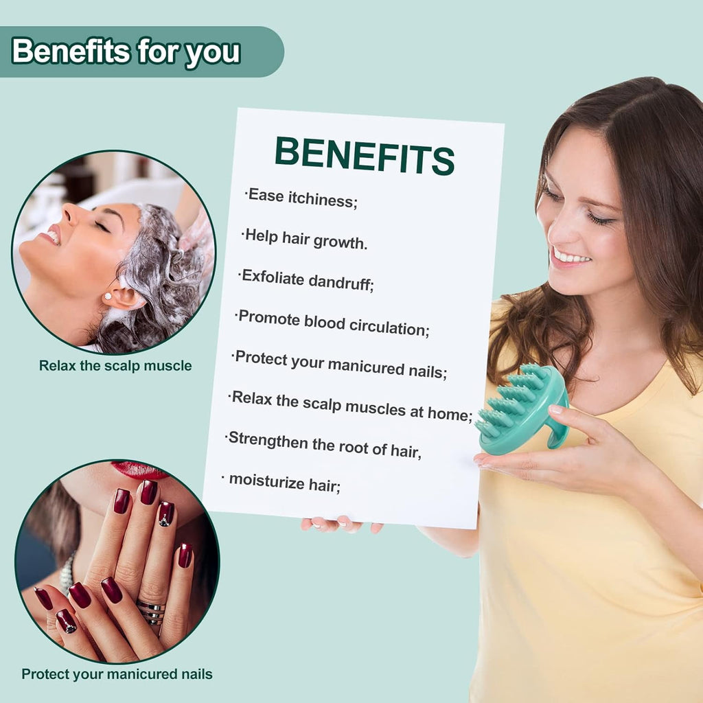 Hair Shampoo Brush with Soft Silicone Head Massager for Cleansing & Dandruff Removal - Image 3