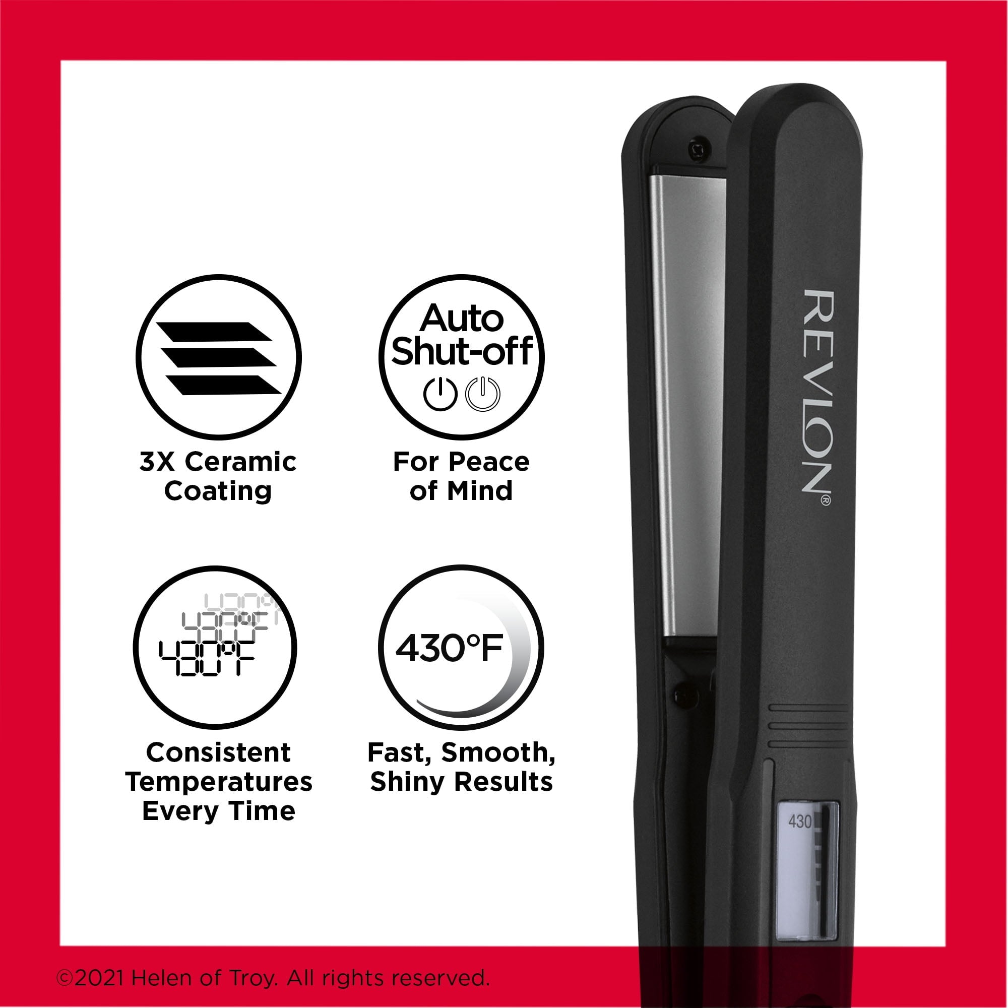 1" Ceramic Digital Flat Iron, Black - Image 5