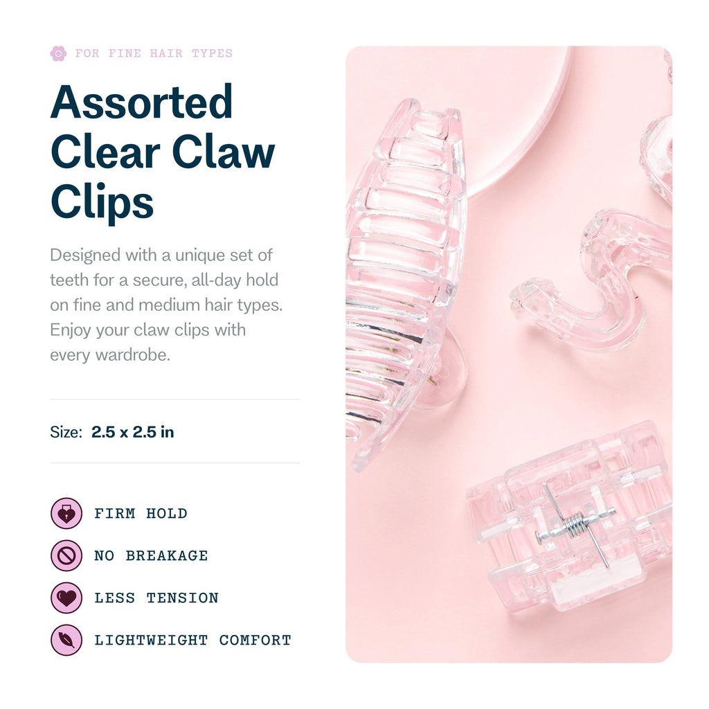 Hair Claw Clips - Durable, No-Slip Design for Thin Hair - Mini Claw Clips Made & Break-Resistant Recycled Plastic - 3... - Image 2