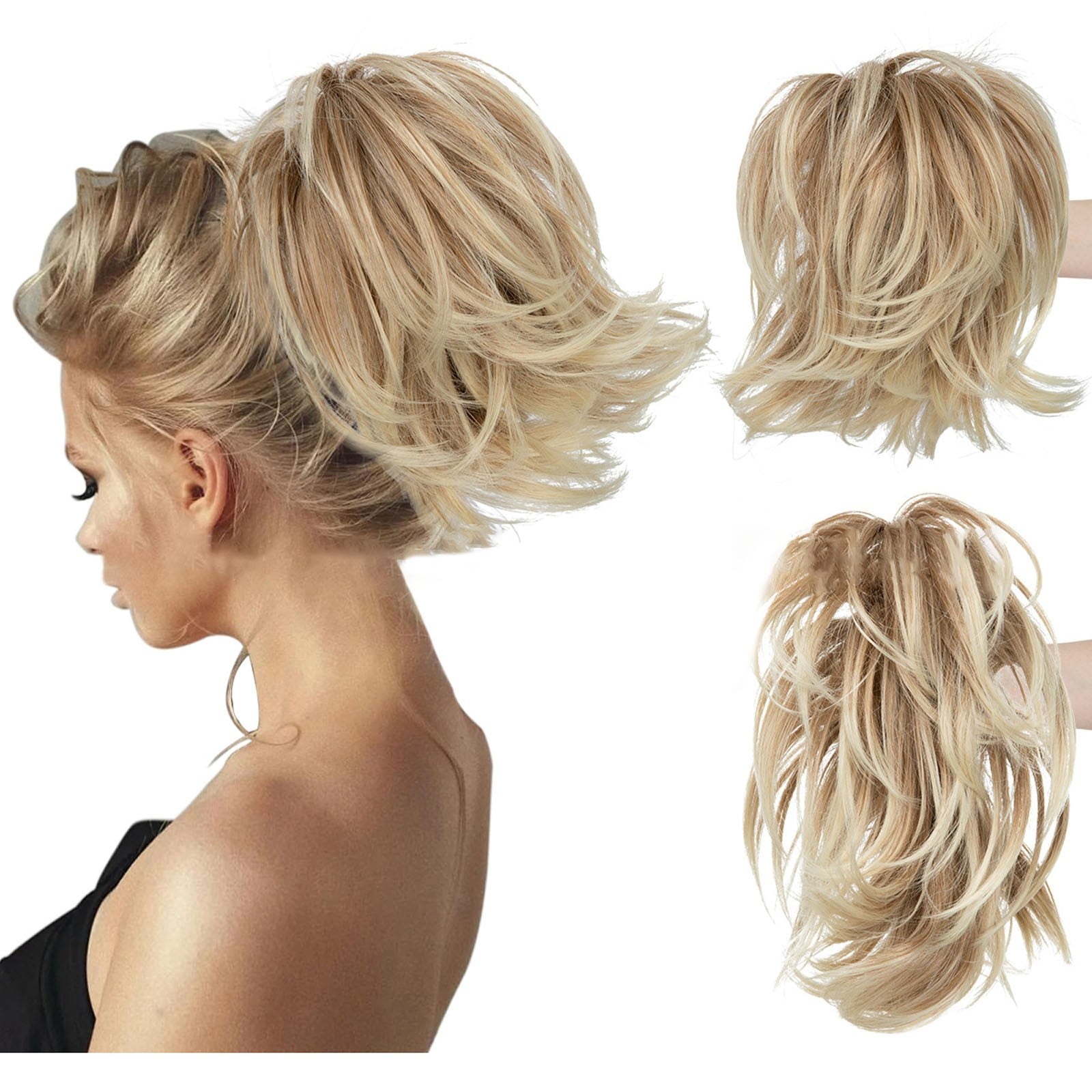 & Extensions Messy Bun Piece with Bendable Metal Wire for Women Straight Bun and Ponytail Extension Human Clip-in Acc... - Image 3