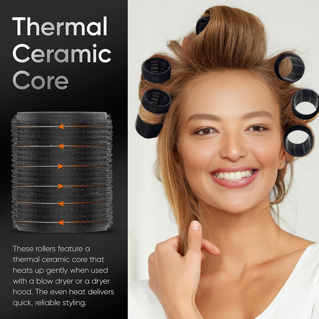 xnicx 18pcs Hair Roller Set Hair Curlers,Self-Grip Ceramic Ionic Thermal Hair Rollers,Rollers Hair Curlers to Sleep In for Hair Blowout Look - Image 2