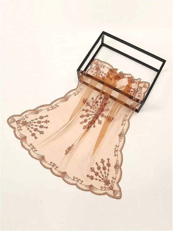 Women's Flower Embroidery Hair Scarf Headband Sheer Lace Hair Bandana - Image 3