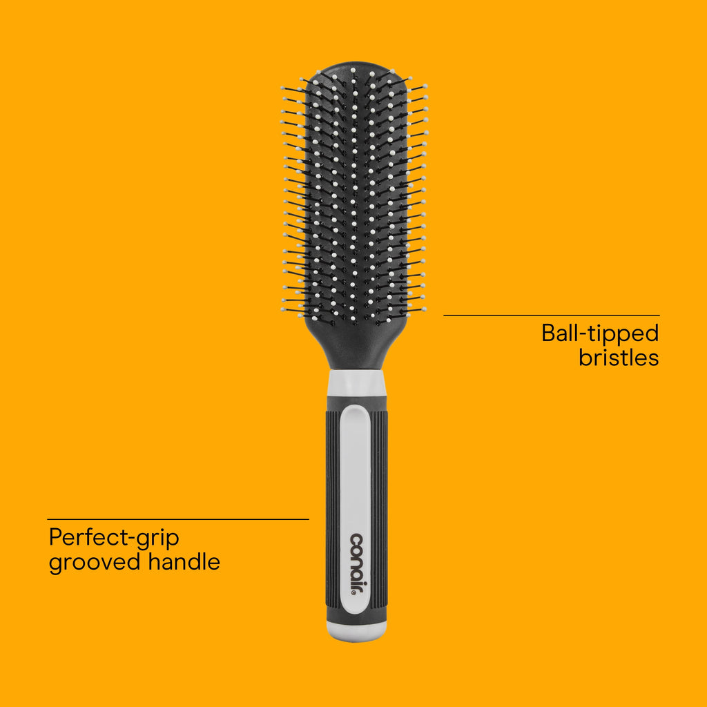 (2 pack) Conair Grip & Shape Nylon Bristle All-Purpose Hair Brush, Colors Vary - Image 3