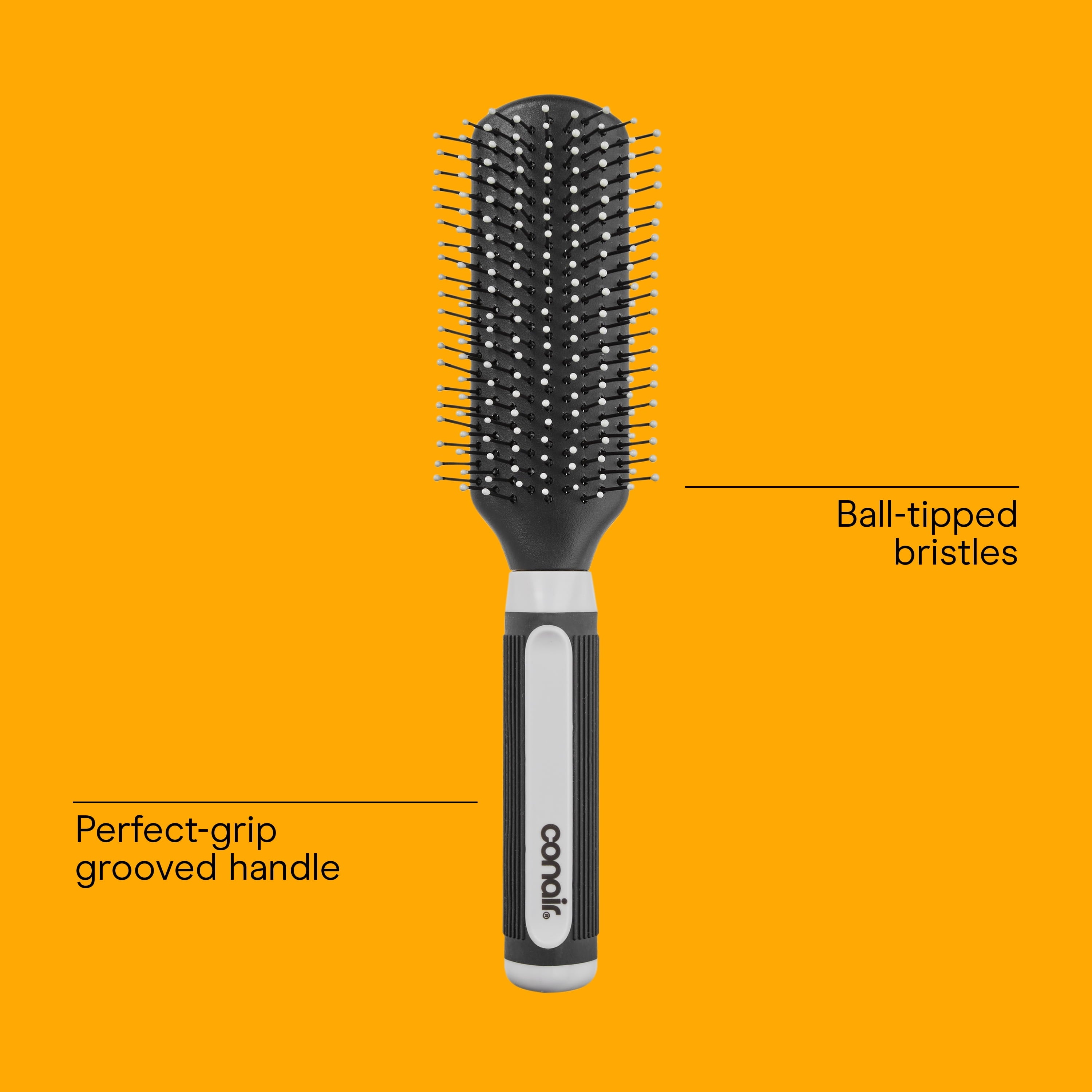 (2 pack) Conair Grip & Shape Nylon Bristle All-Purpose Hair Brush, Colors Vary - Image 3