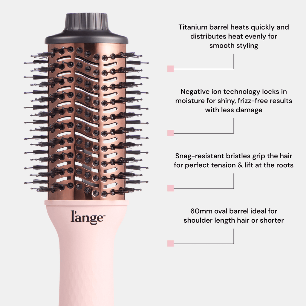 Volume Titanium 2-in-1 Blow Dryer & Volumizer Brush with 60mm Oval Barrel, Blush - Image 4