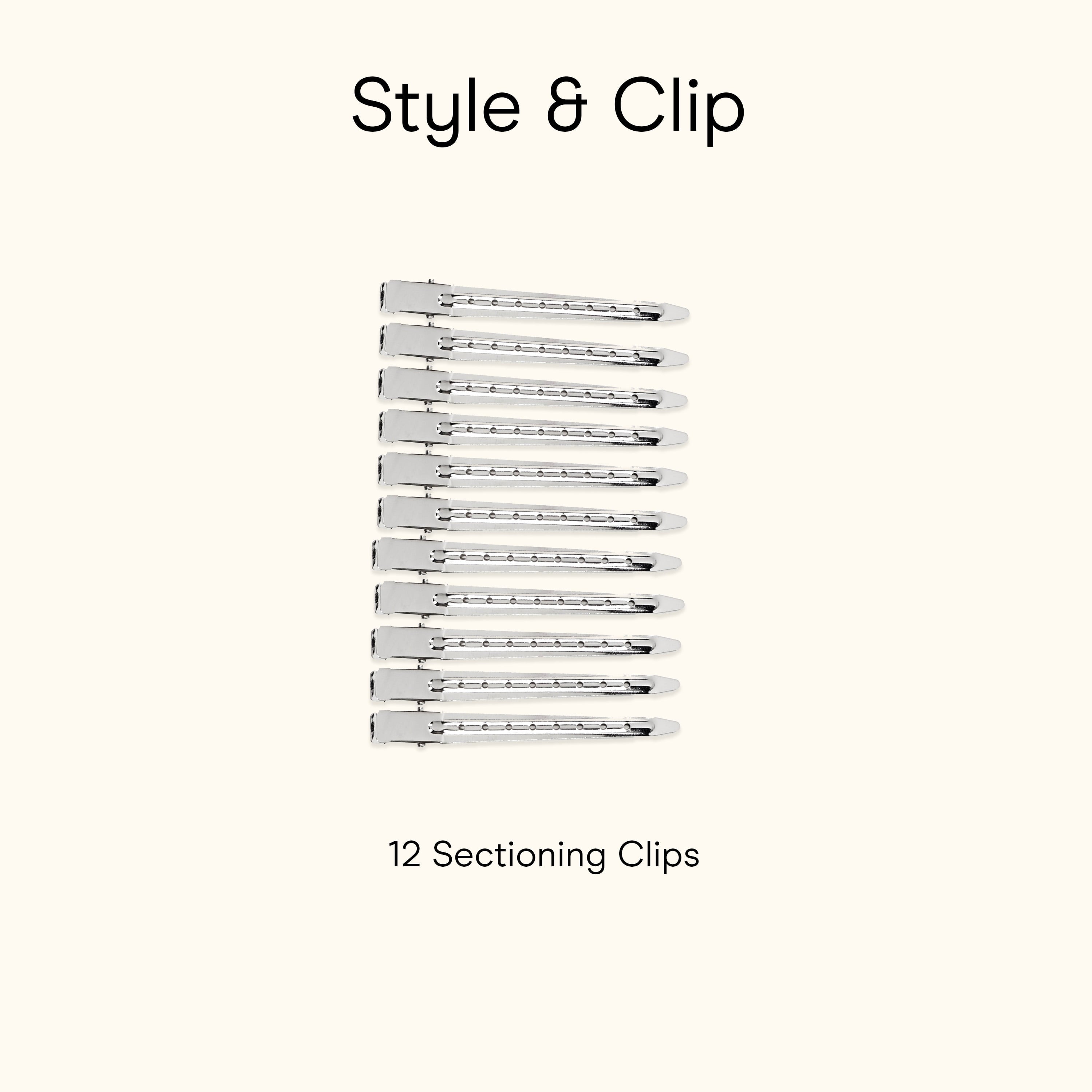 & Set Styling Clips, Silver Metal, 12 Count - Image 6