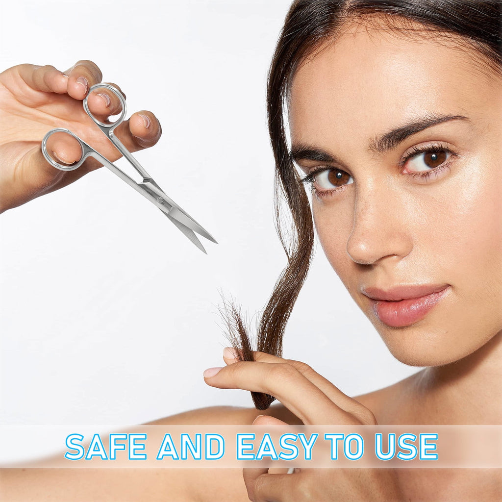 Professional Grooming Scissors for Facial Hair Removal Ear Nose Eyebrow Trimming Stainless Steel Fine Straight Tip Sc... - Image 3