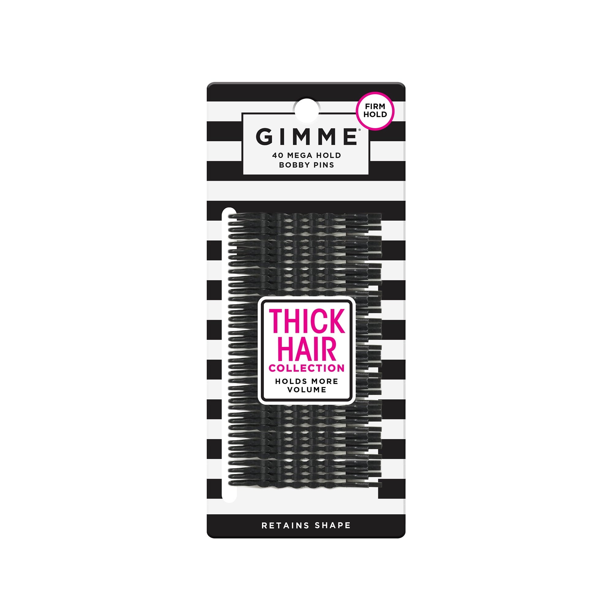 (2 pack) Gimme Bobby Pins, Secure Hold Hair Pins for Thick Hair, Black, 40 Count - Image 2