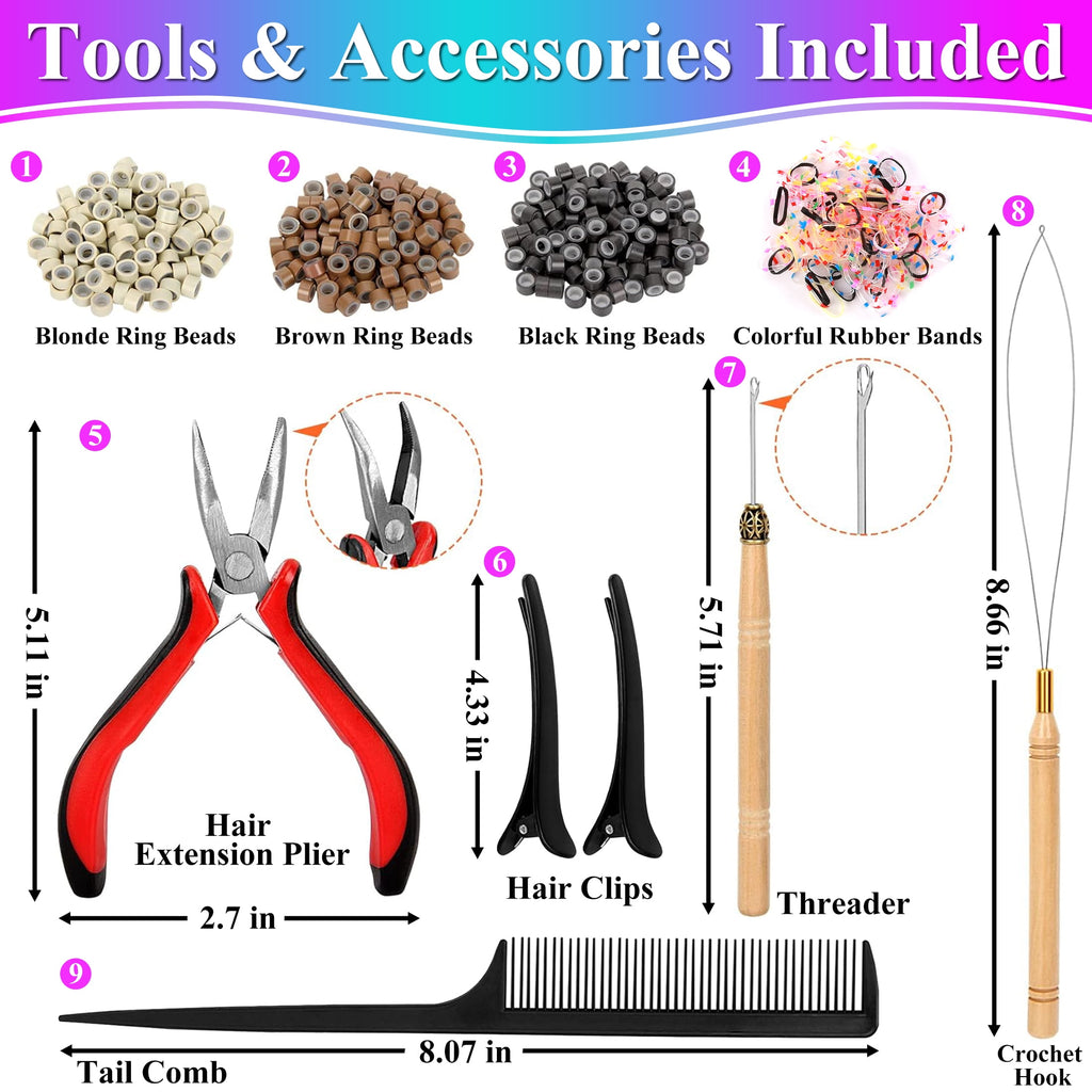 20 Hair Tinsel Kit, 48 Inch 6600 Strands Glitter Fairy Hair Tinsel Extensions with Tools, Heat Resistant Holographic ... - Image 5