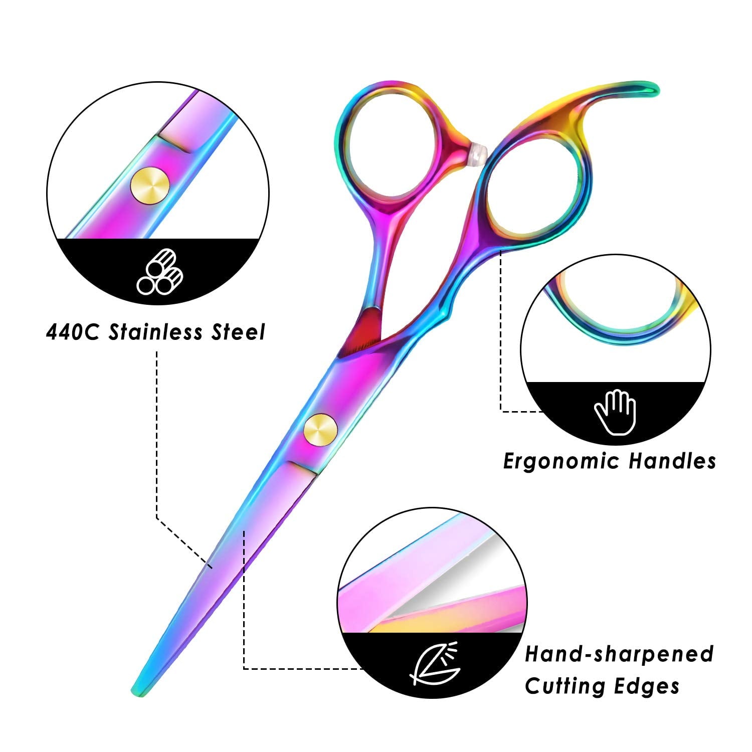 Hair Cutting Scissors/Shears, Professional Hair Shears - 6.7" Barber Haircut Scissors For Hair Cutting, Cool Coloring Hair Scissors For Men/ - Image 4