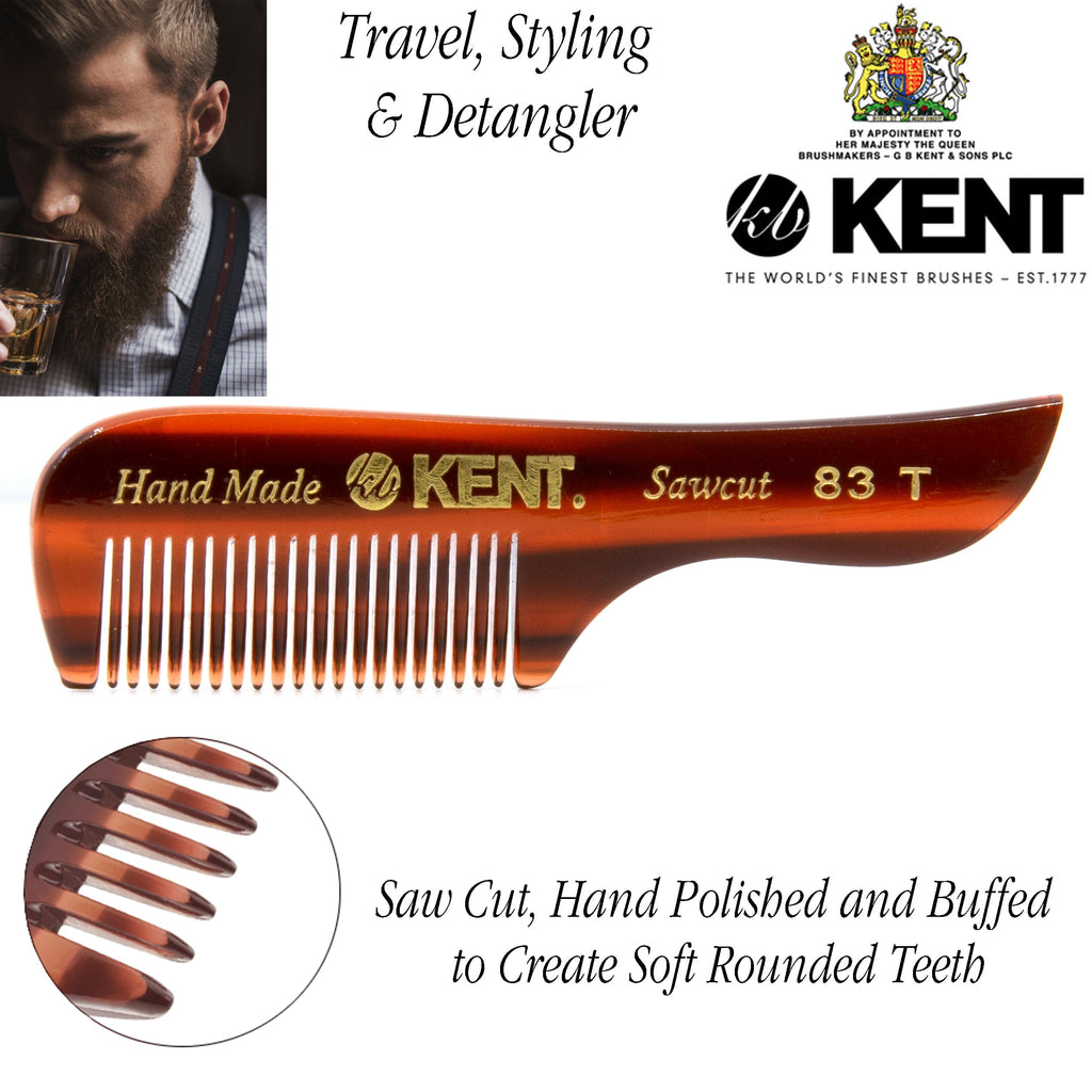 Small Gentleman's Beard and Mustache Pocket Comb, Fine Toothed Pocket Size for Facial Hair Grooming and Styling. Saw-... - Image 5
