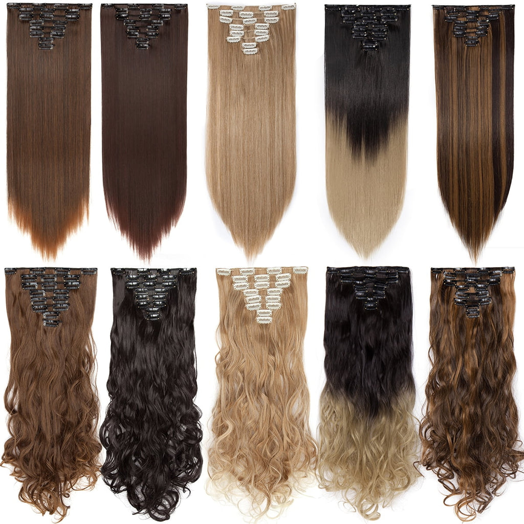 Benehair Clip in Hair Extensions Full Head Long Thick 8 Pieces Hair 18 Clips Curly Wavy Straight Hairpieces 100% Real Natural as Human Best - Image 5