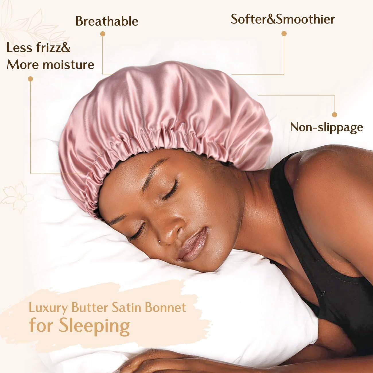 Adjustable Satin Bet Double Layer Hair Bet for Sleeping Bets for Women Hats Curly Natural Hair - Image 3