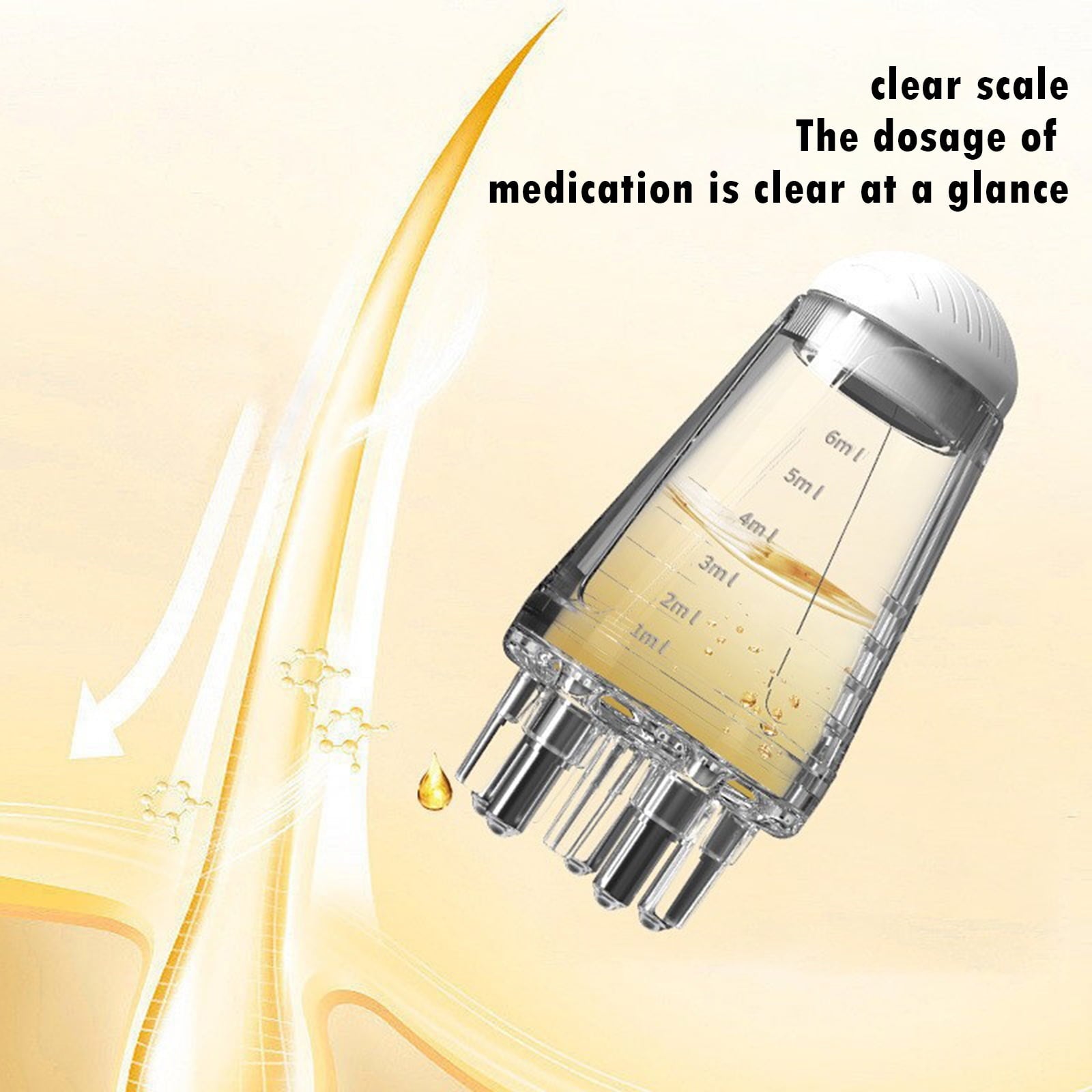 Hair Oil Essential Serum Liquid Massager for Hair Growth Mini Root Brush Tool Bottle - Image 3