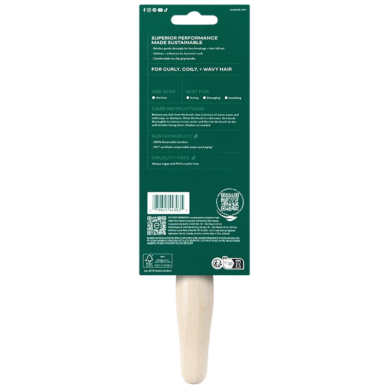 Detangler Hair Brush, Bamboo - Image 2