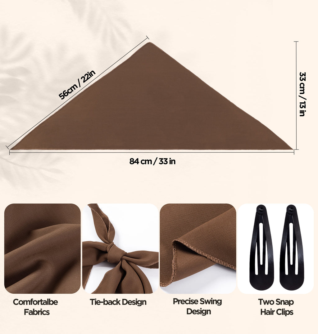 4 Pack Hair Bandanas Tie-Back Triangle Boho Head Scarf for Women Girls - Image 3
