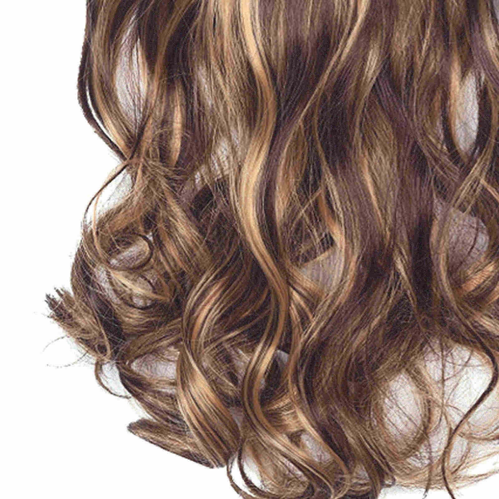 20inch Synthetic Curly Wavy Natural Blonde Thick Clip in Stylish Fasionable Fabulous Piece 6 Pieces for Women, Wigs f... - Image 6