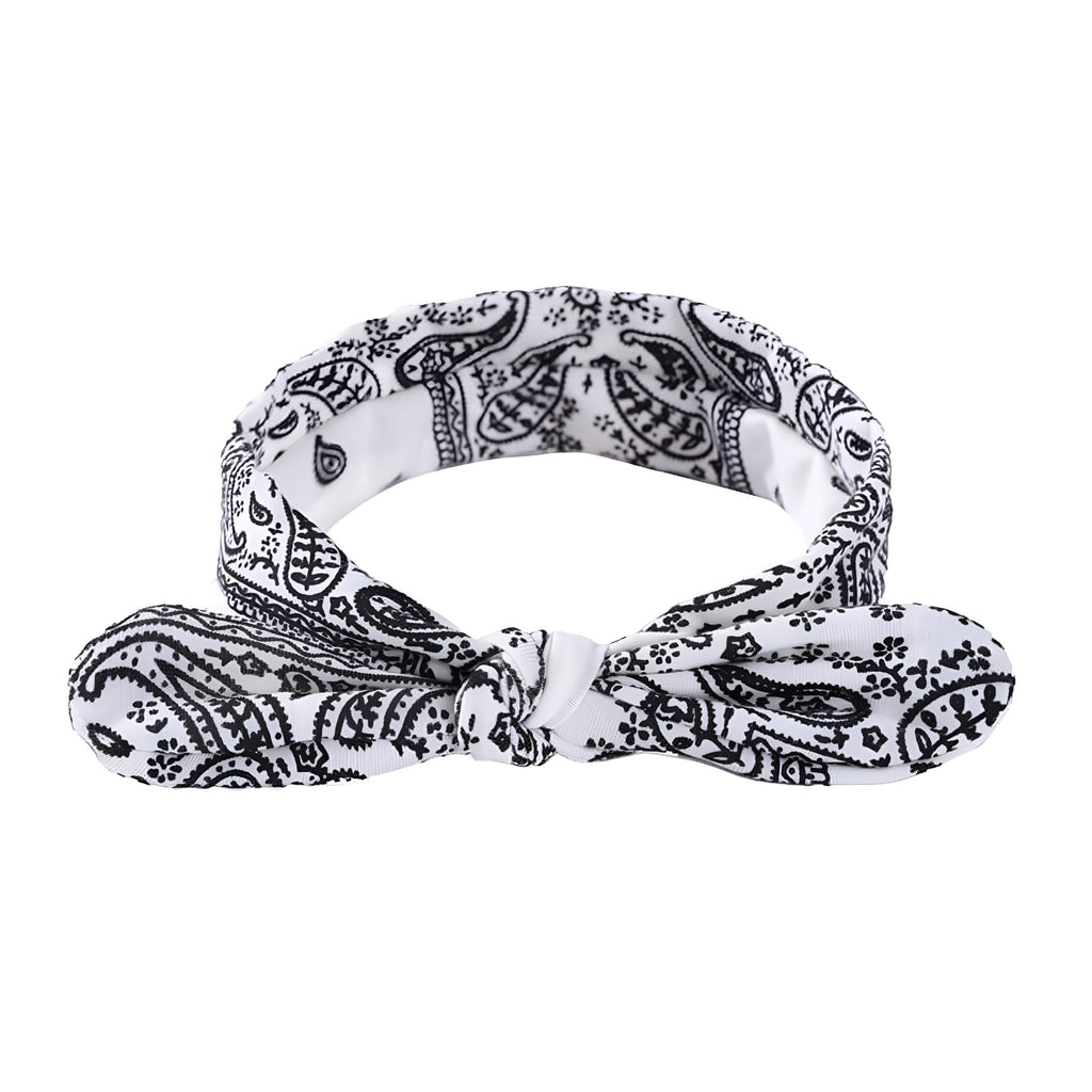 2026 New Women Bandana Headband with Bow Paisley Cute Summer Hair Accessories Wide Knotted Headband Bow Turban Headwr... - Image 2