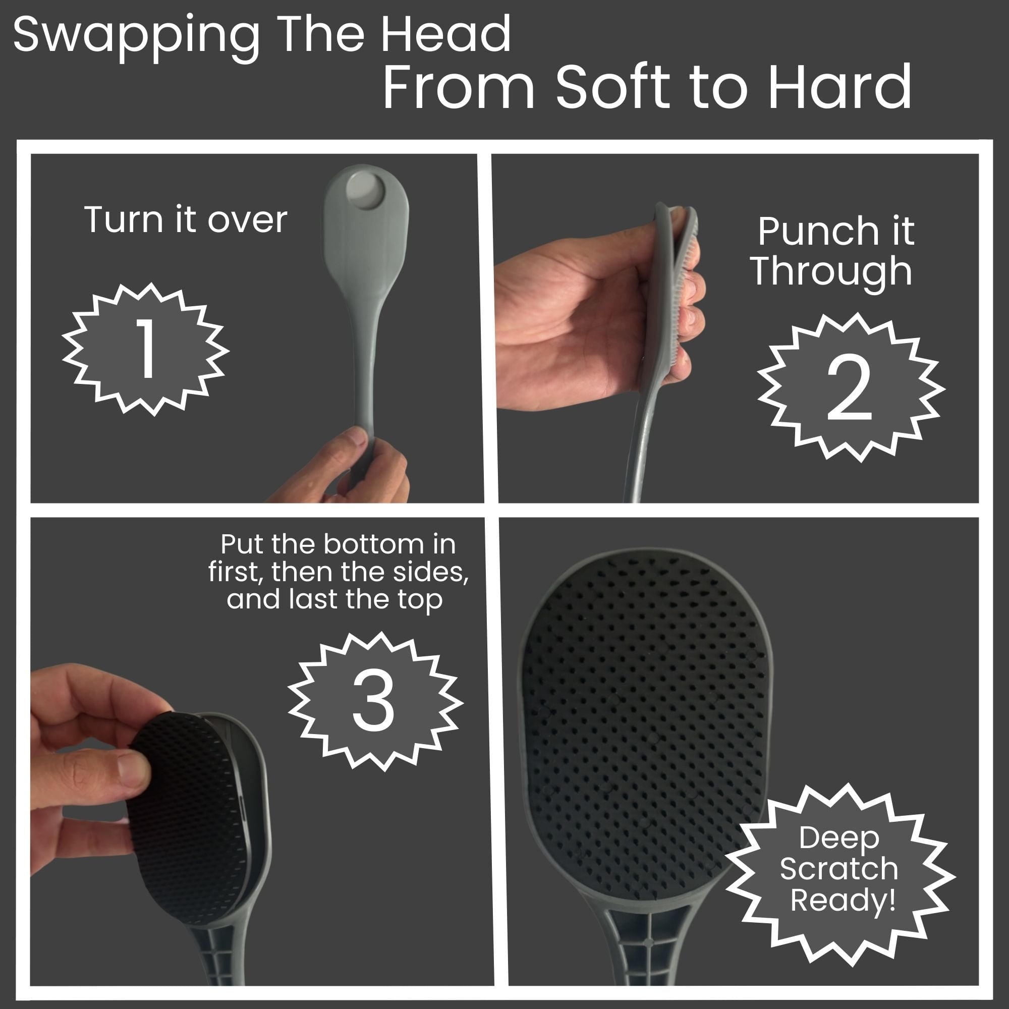 The Ultimate Back Scratcher, Scalp Massager, Back Massager & Exfoliator - Large Scratch Surface & Long Sturdy Handle - Image 4