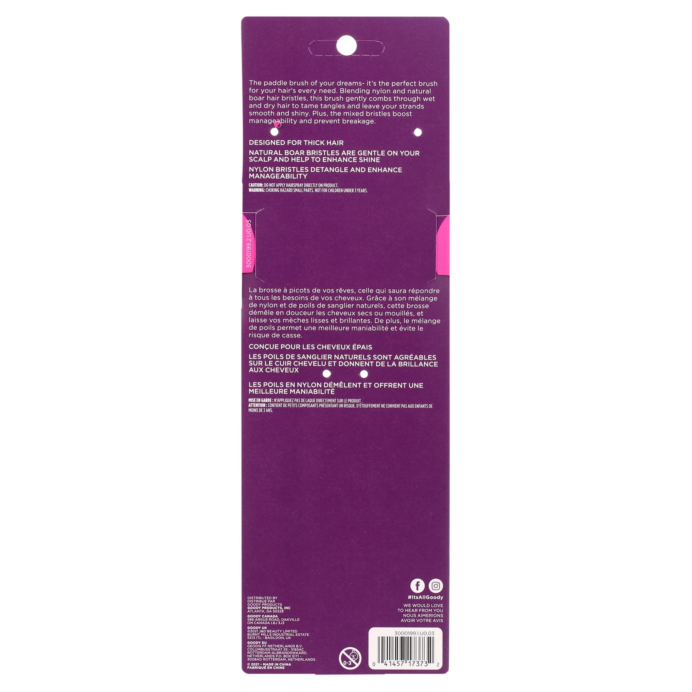 Goody Detangle It Hair Paddle Brush, Custom Style for Thick Hair, Large, 1 Ct - Image 2