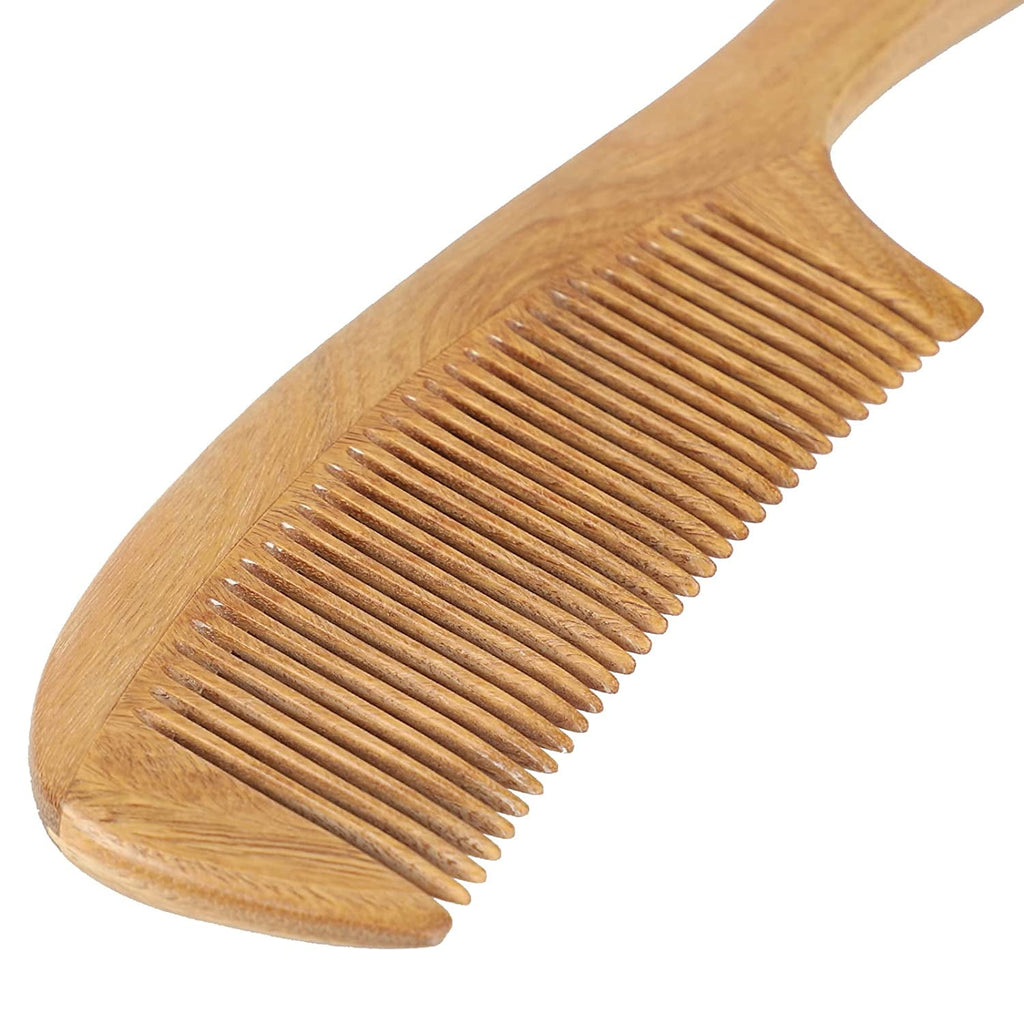 Handmade 100% Natural Green Sandalwood Fine Tooth Wooden Comb for Men Hair, Beard, and Mustache Styling Pocket Comb - Image 4