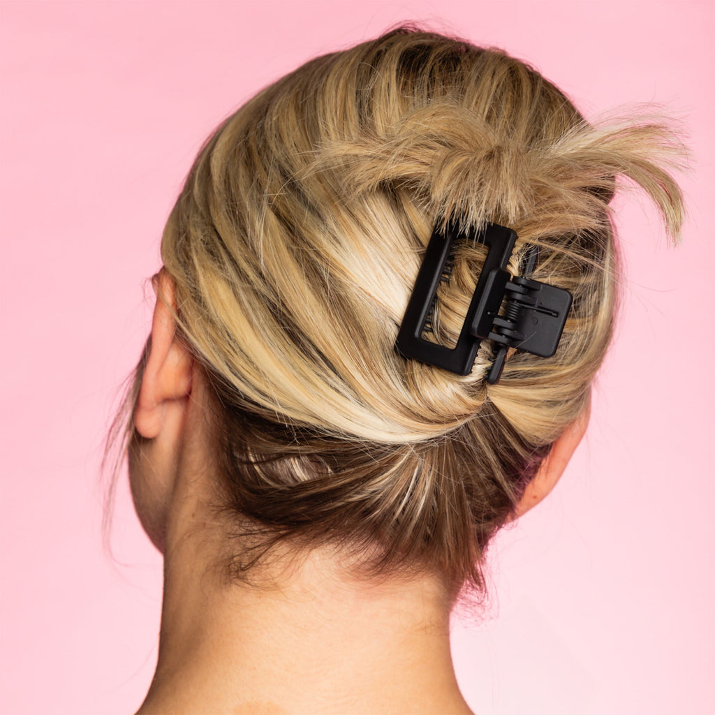 Gimme Beauty Claw Clip Fine Square Extra Grip, Black/Tan, 2ct - Image 2
