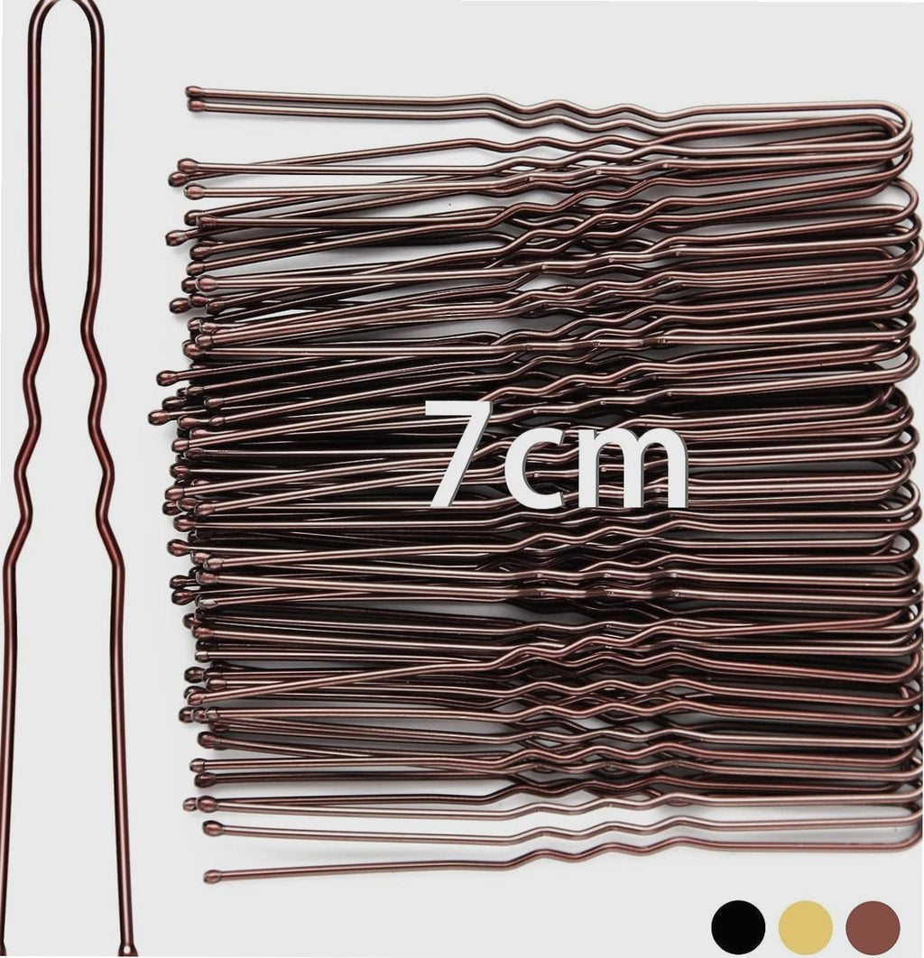 7cm Hair Pins for Buns, 50pcs Bobby Pins Brown Hair, U Shaped Hair Pins for Women Girls, Hair Grips for Thick Hair, Hair Styling Accessories