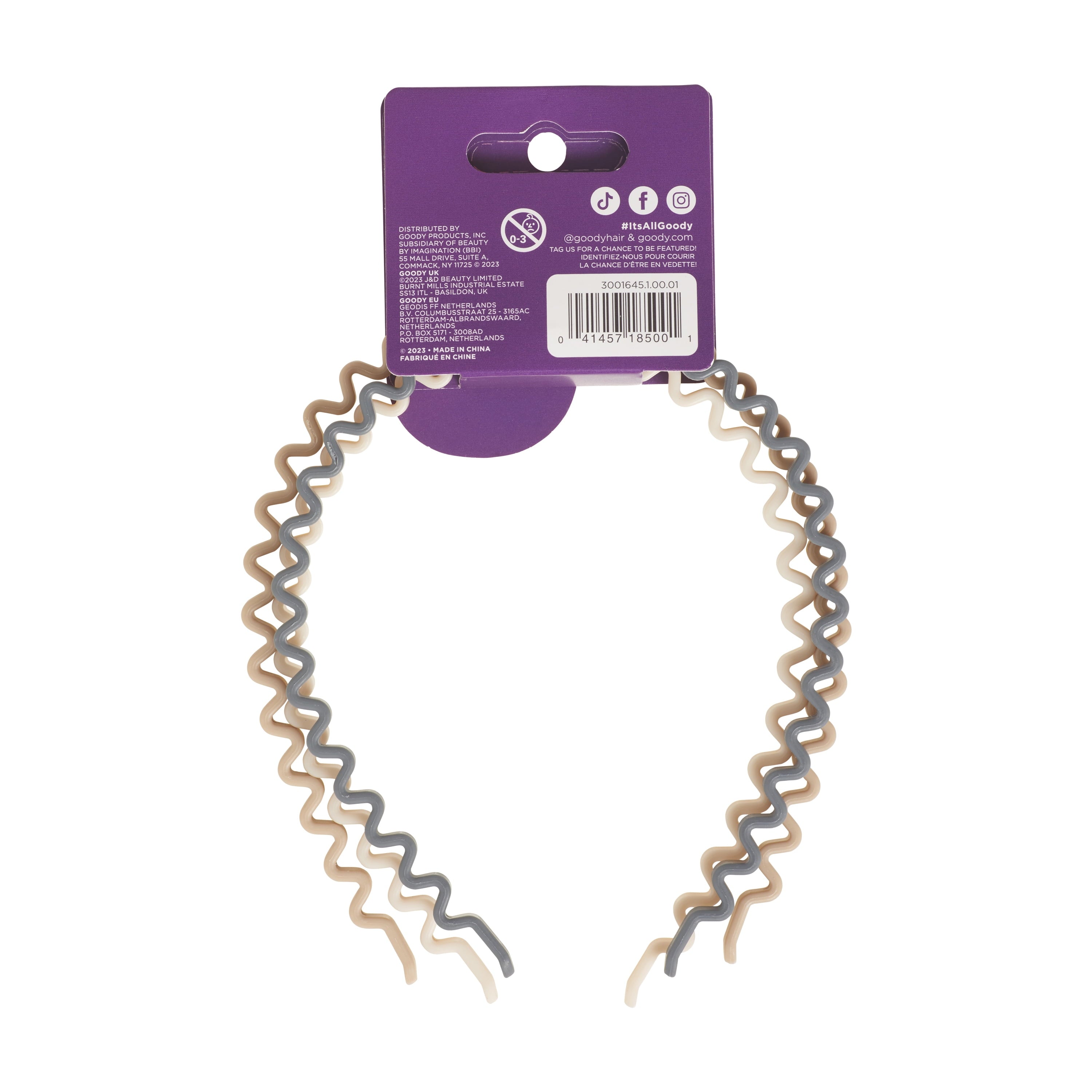 Goody Zigzag Headband, Made for Thick Hair, Warm Tone Assorted Colors, 3 Ct - Image 5