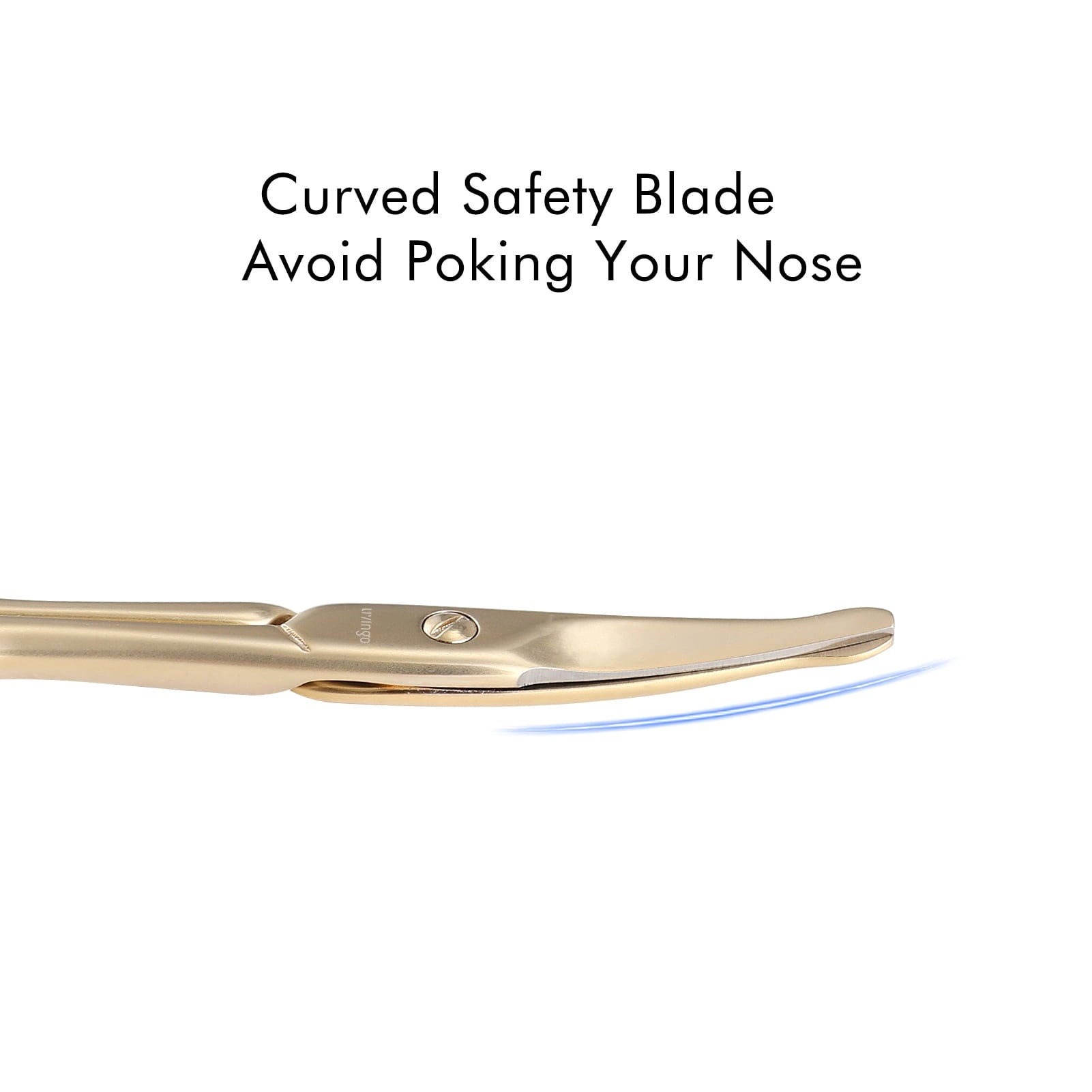 LIVINGO Nose Hair Scissors for Men Safety Curved Rounded Tip Stainless Steel, 3.75 inches Gold - Image 6