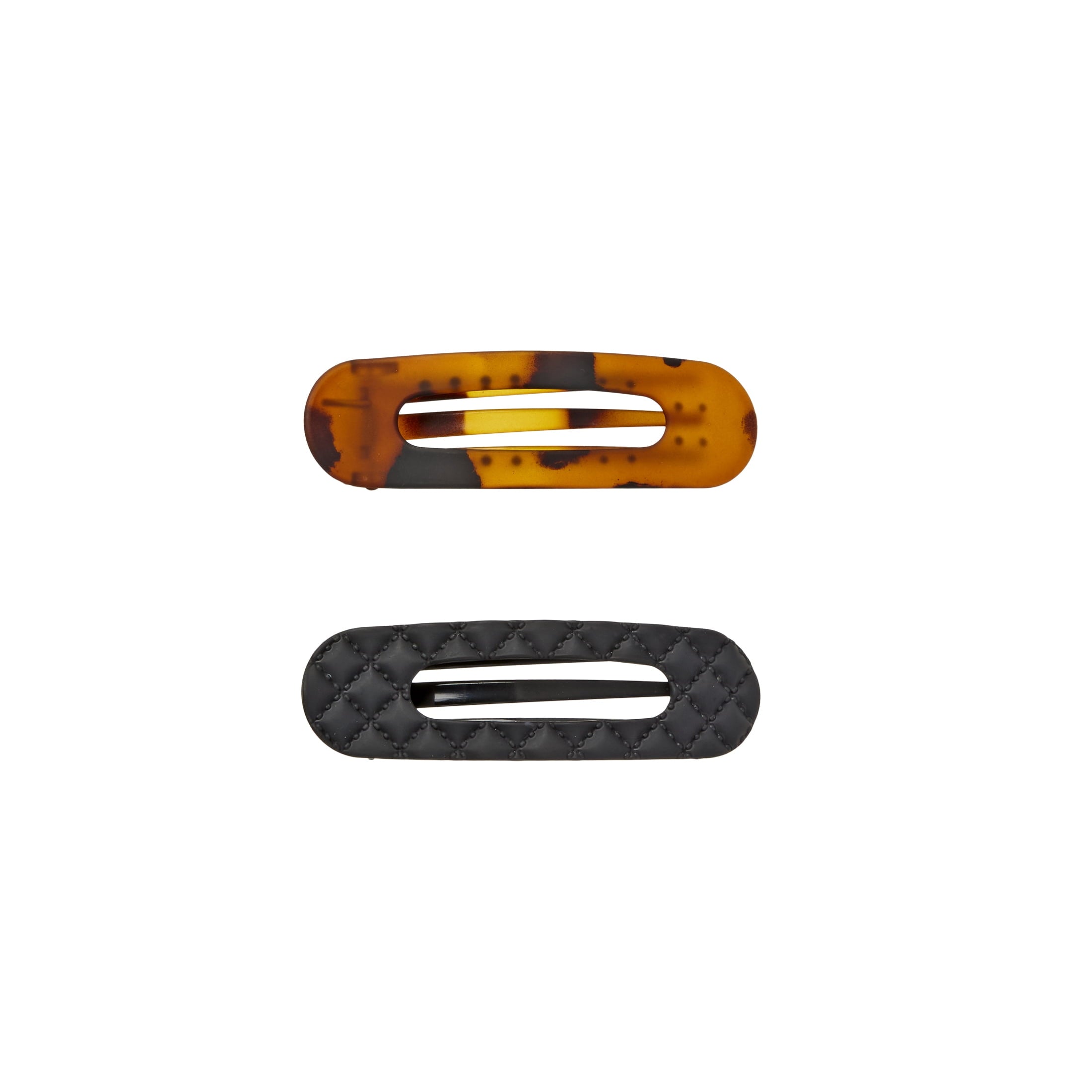 Scunci by Conair Flat Claw Clips, Quilted Black & Tortoiseshell, 2 Count - Image 6