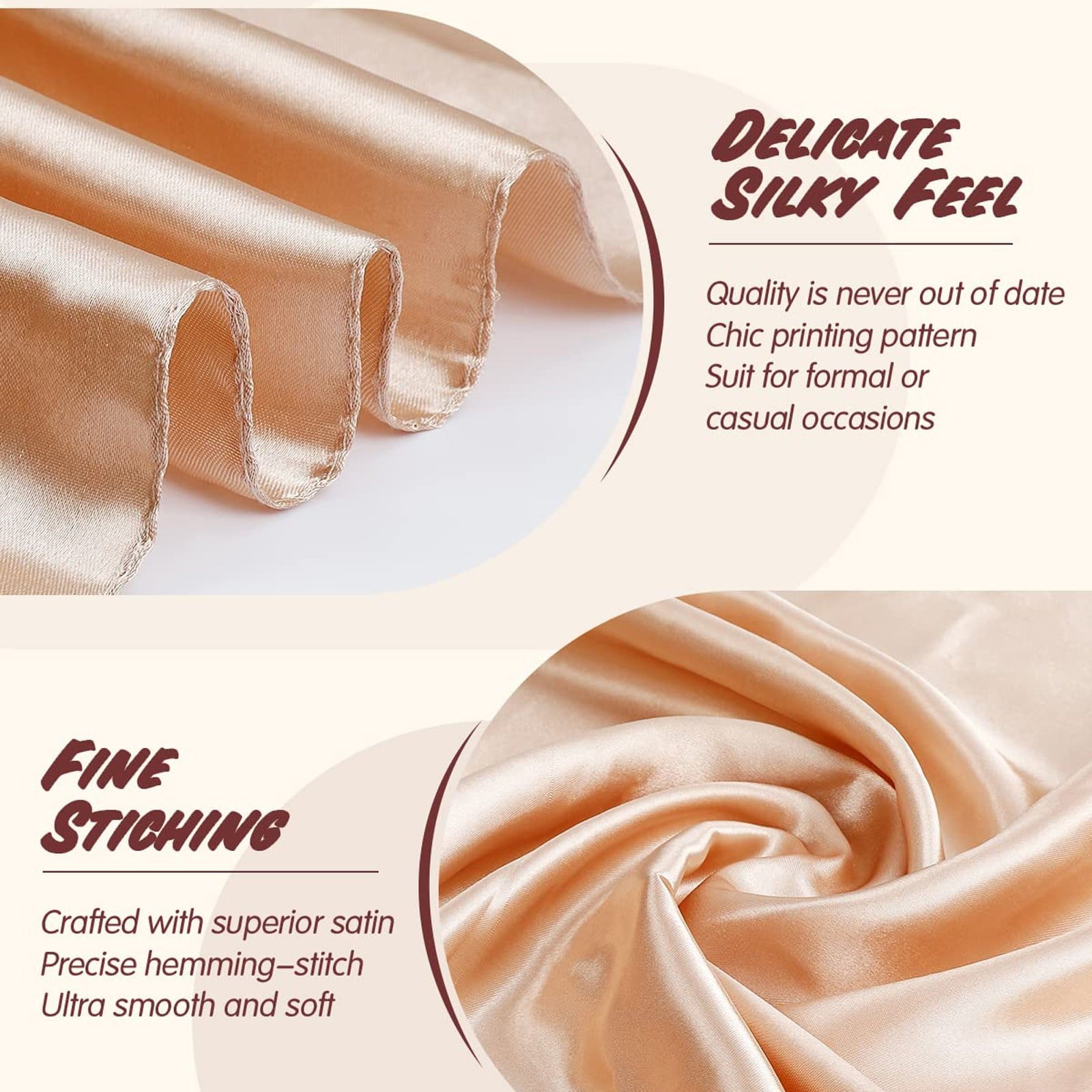 Large Square Satin Head Scarf - Silk Hair Scarf Square Hair Bandanas Large Scarf Sleeping Head Wraps for Women Solid ... - Image 4