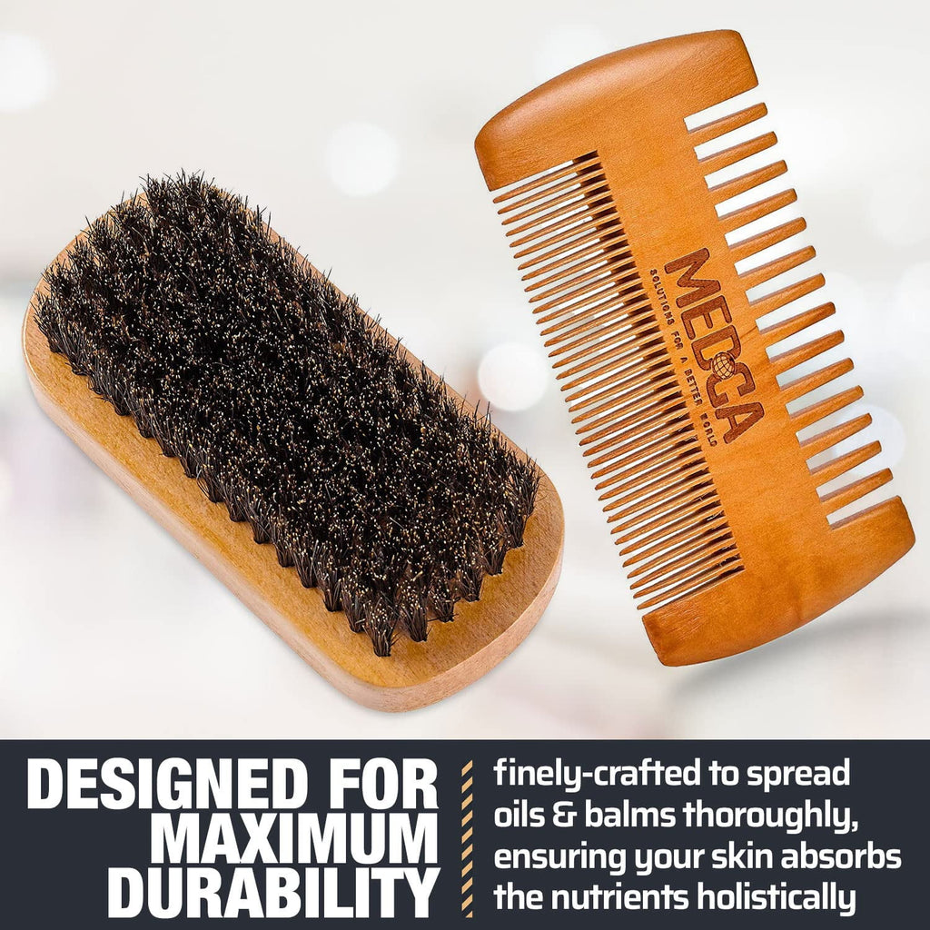 Wooden Beard & Hair Comb Set for Men Grooming Comb for Beards, Mustaches, and Head Hair - Image 3