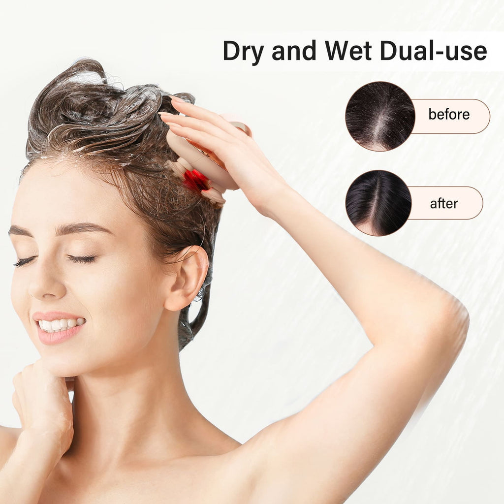 Electric Scalp Massager for hair growth, Waterproof Head with 8 Removable Claws, Gold - Image 4