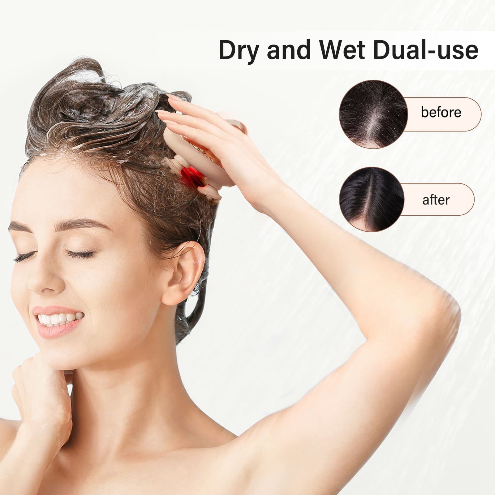 Electric Scalp Massager for hair growth, Waterproof Head with 8 Removable Claws, Gold - Image 4