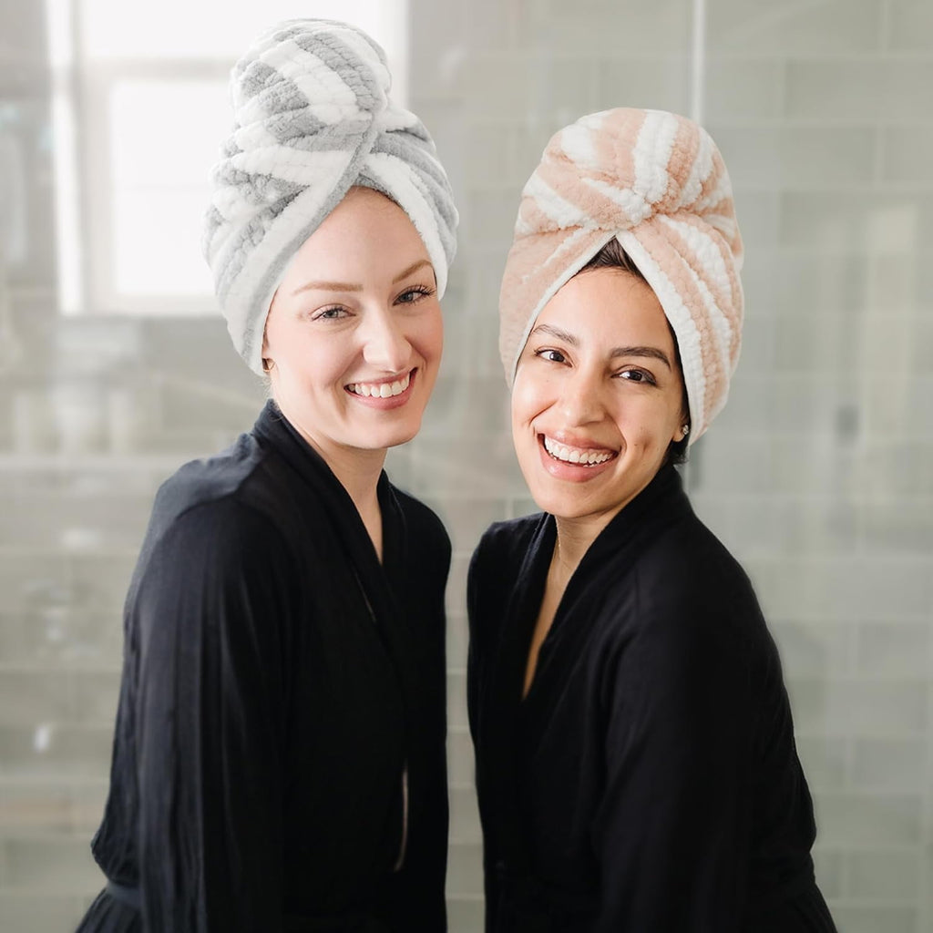 4 Extra Large Microfiber Hair Towel Wrap for Women Super Absorbent & Quick Dry with Button for Curly Long & Short Hai... - Image 4