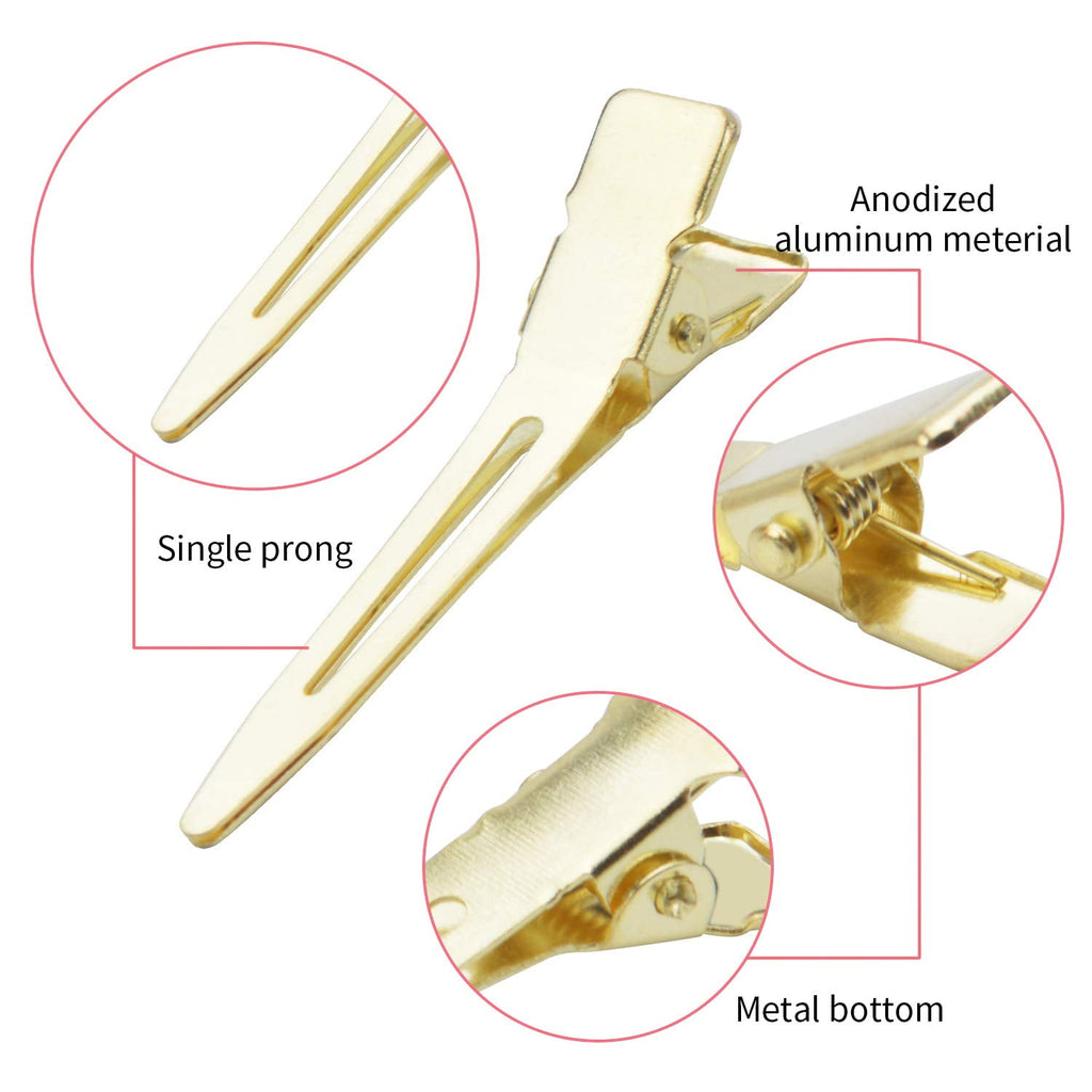 100pcs 4.5cm Prong Clips Gold Curl Pins Duckbill Section Clips for Hair Extensions Styling Crafting - Image 5