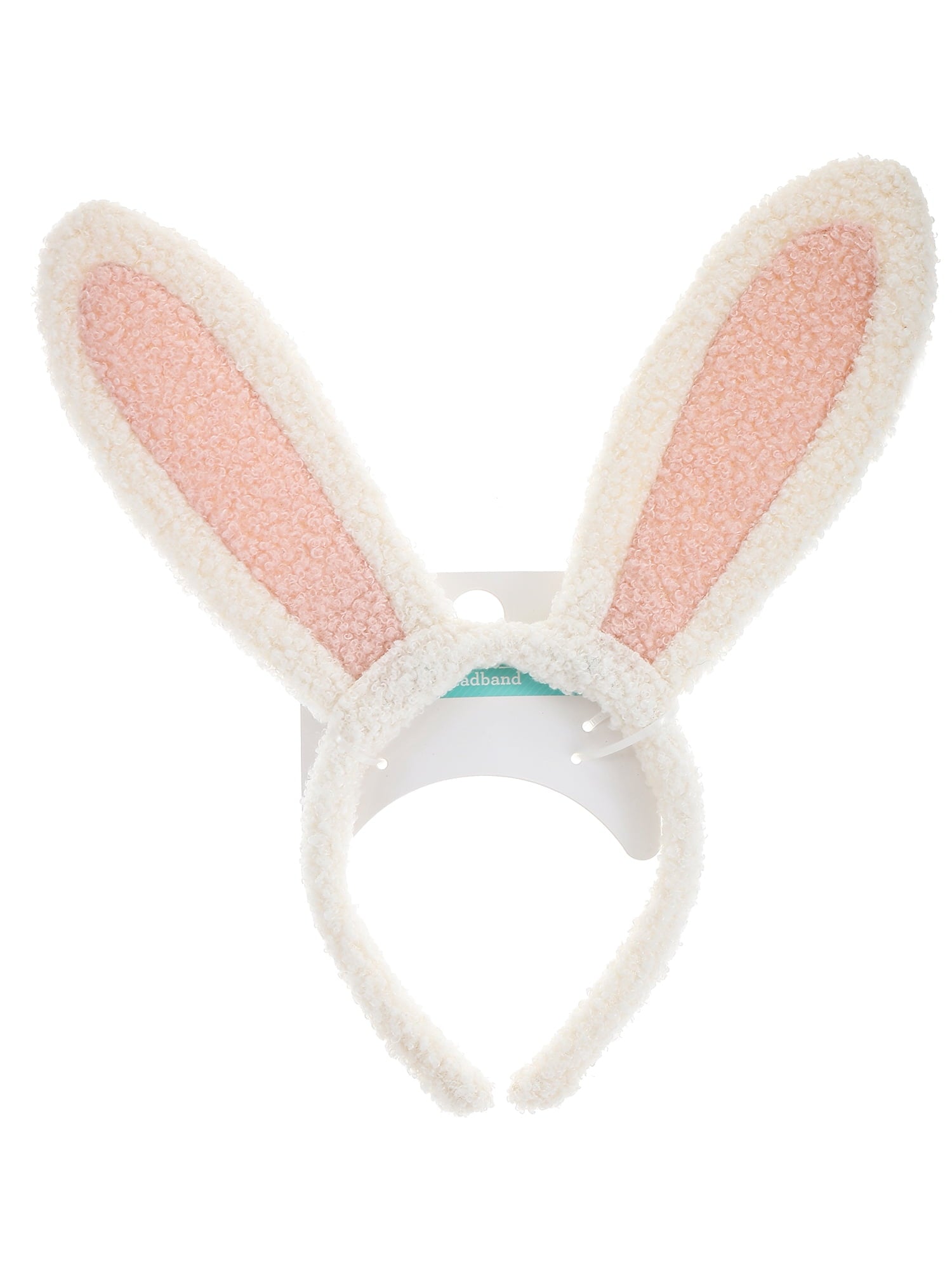 to Celebrate Easter Plush Ivory and Pink Bunny Ear Headband, 1 Piece - Image 4