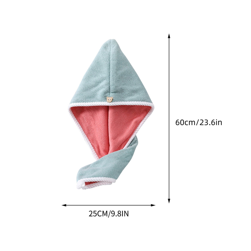 Wrap for Women, Quick Dry Turban with Button, Absorbent Bath Cap for Curly Long , Anti Frizz Drying for Shower, Soft ... - Image 3
