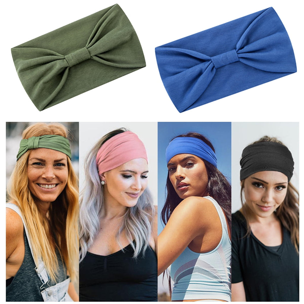 for Women African for Women Head Wraps 6 Pcs Scarf Knotted Black Stylish Head Wraps Wide Elastic Head Scarf for Women - Image 4