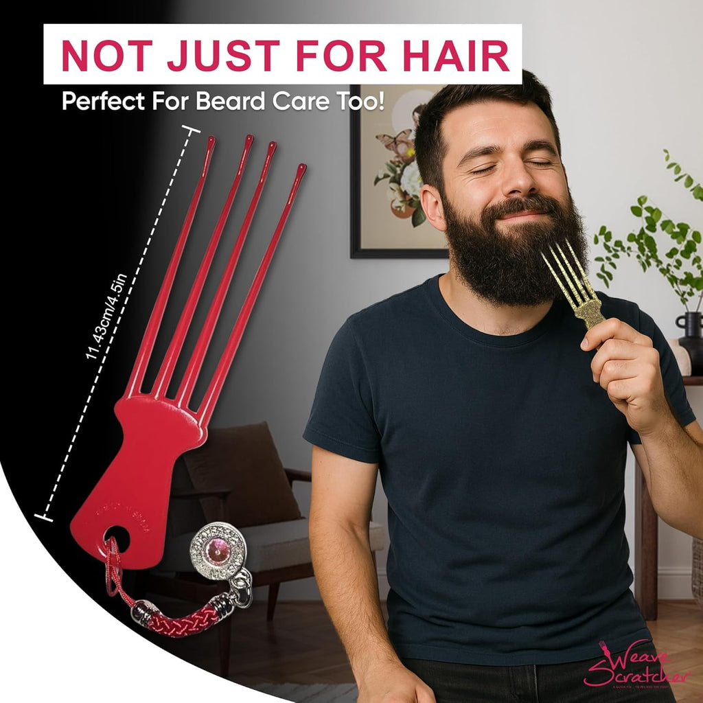 & Head Scratcher for Weaves, Braids & Wigs – Head Massage Tool for Instant Itch Relief – Pink - Image 2
