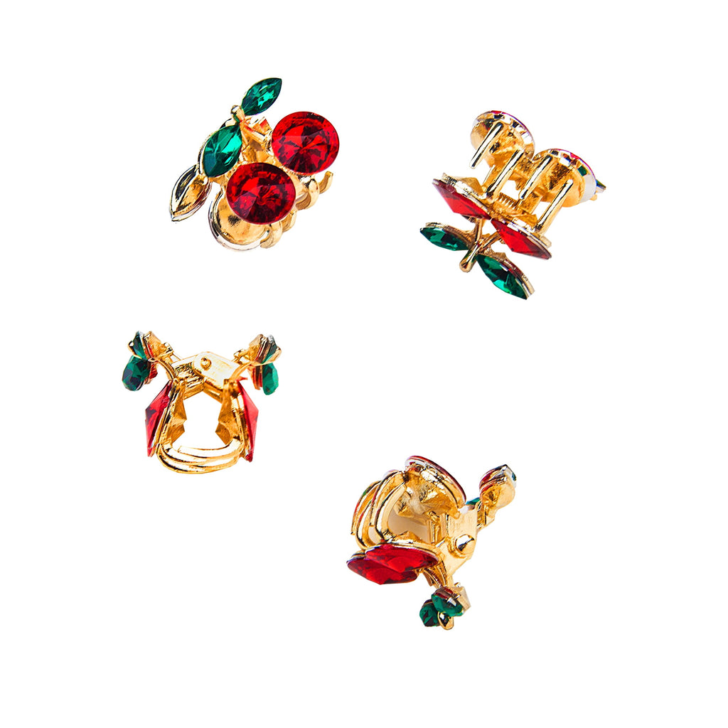 Enchante Small Rhinestone Cherry Claw Hair Clips 4-Pack - Image 5