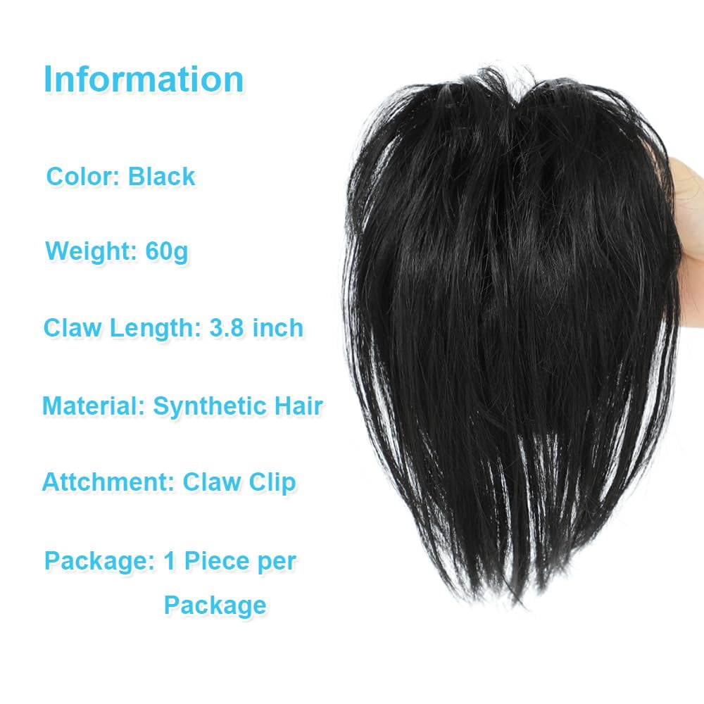 Hair Piece Claw Clip in Hair s Hair Piece for Women Straight Short High Ponytail Extension Tousled Updo Faux Hair Scr... - Image 5